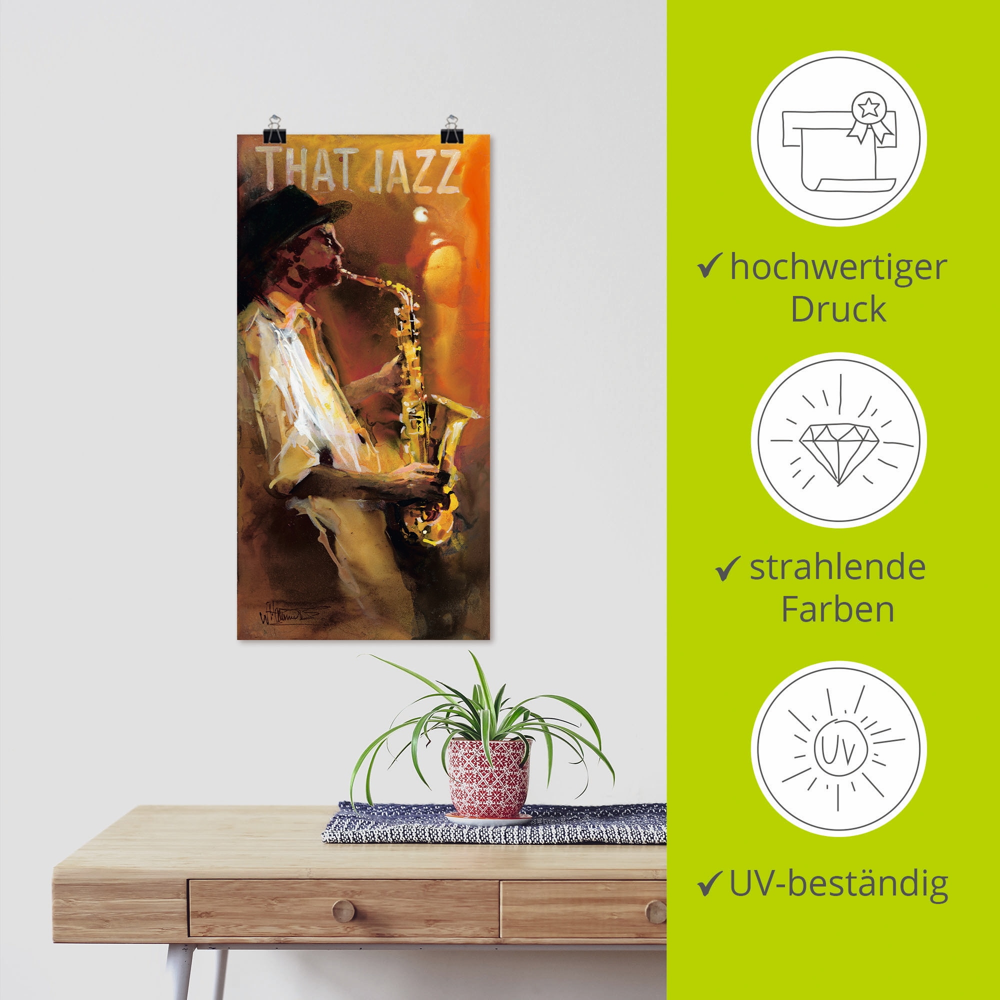 Artland Poster »Jazz« Musiker 1 Stk. tlg. ohne Rahmen