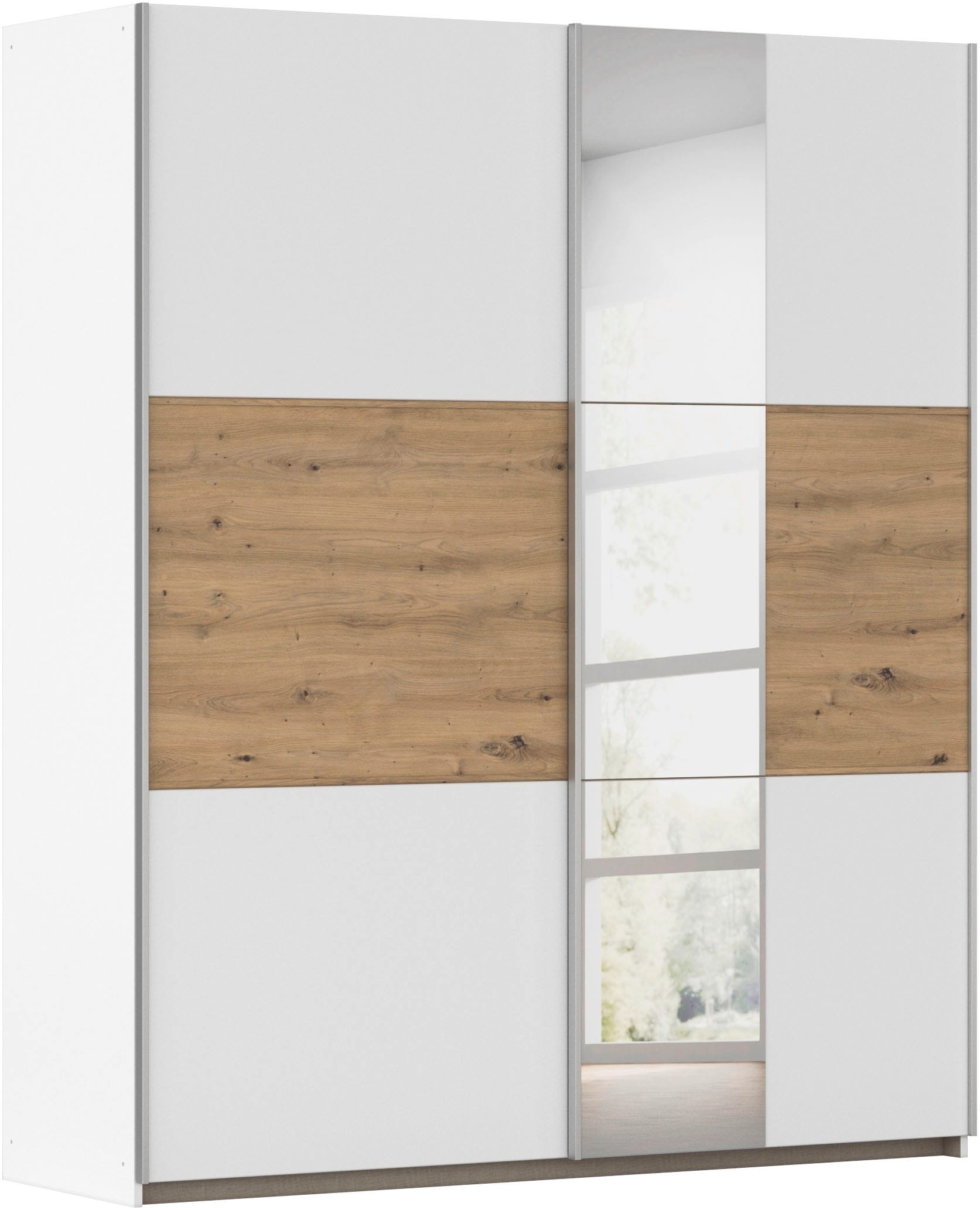 OTTO home Kleiderschrank "Mehrzweckschrank Aktenschrank Möbel Mietswohnung TOPSELLER ASTANA" 3 Ausstattungen BASIC/CLASSIC/PREMIUM (inkl. SOFT-CLOSE-FUNKTION), mit 3 Spiegelelementen, Metallgriffleisten alufarbig MADE IN GERMANY