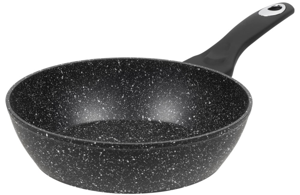 RESTO Kitchenware Bratpfanne "Antlia, tiefe Pfanne mit ergonomischem Soft-Touch-Griff" Aluminium 1 Stk. tlg. Marmor-Antihaftbeschichtung, 4-lagig, für alle Herdarten geeignet