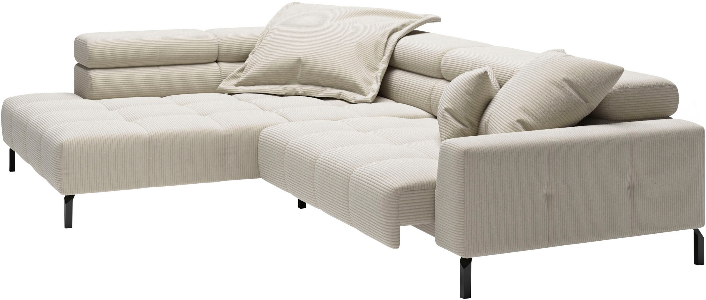 Places of Style Ecksofa »Claya, L-Form, incl. Kopfteilverstellung, Breite 311 cm«, wahlweise elektrischer Sitzvorzug