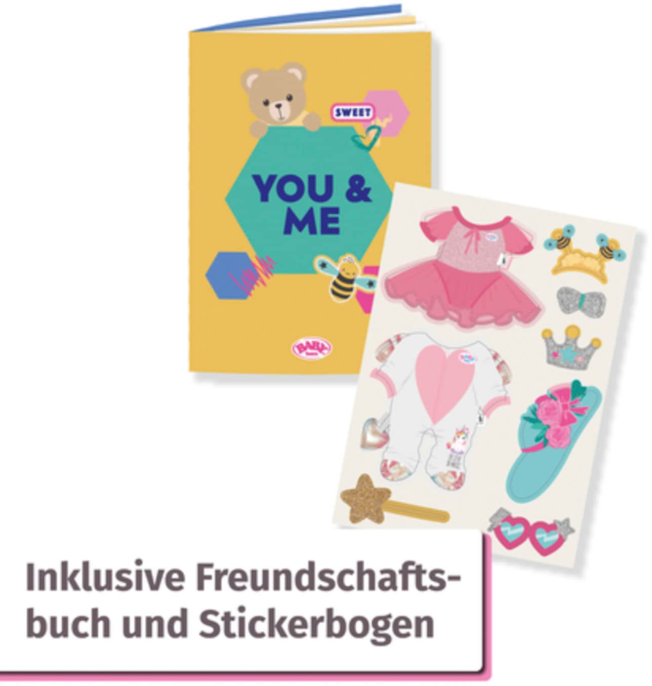 Baby Born Kuscheltier »Teddy Bär, weiß«, inklusive Strampler - Teddybär