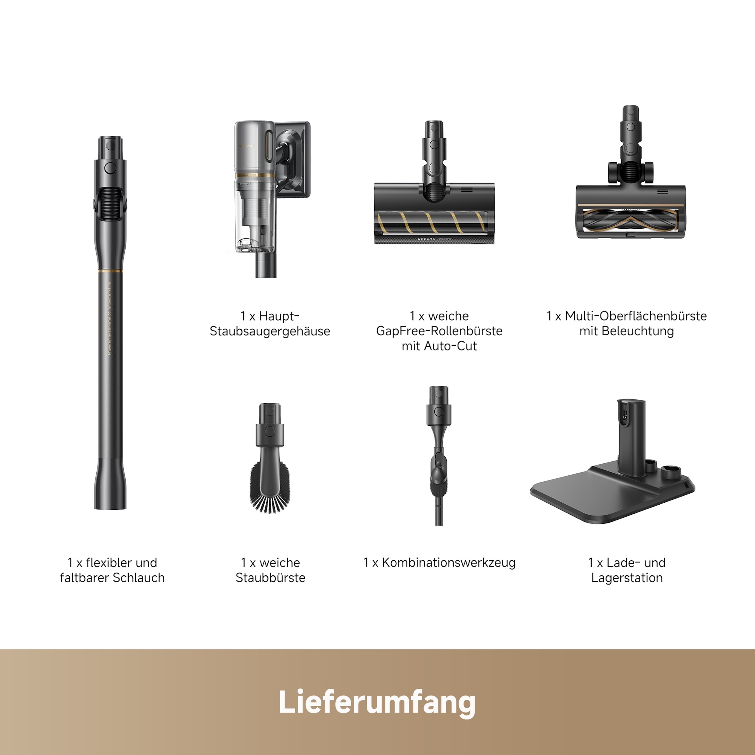 Dreame Akku-Stielstaubsauger »V20 Pro« kabellos mit Lithium-Ionen Akku, mit 90 Minuten Laufzeit