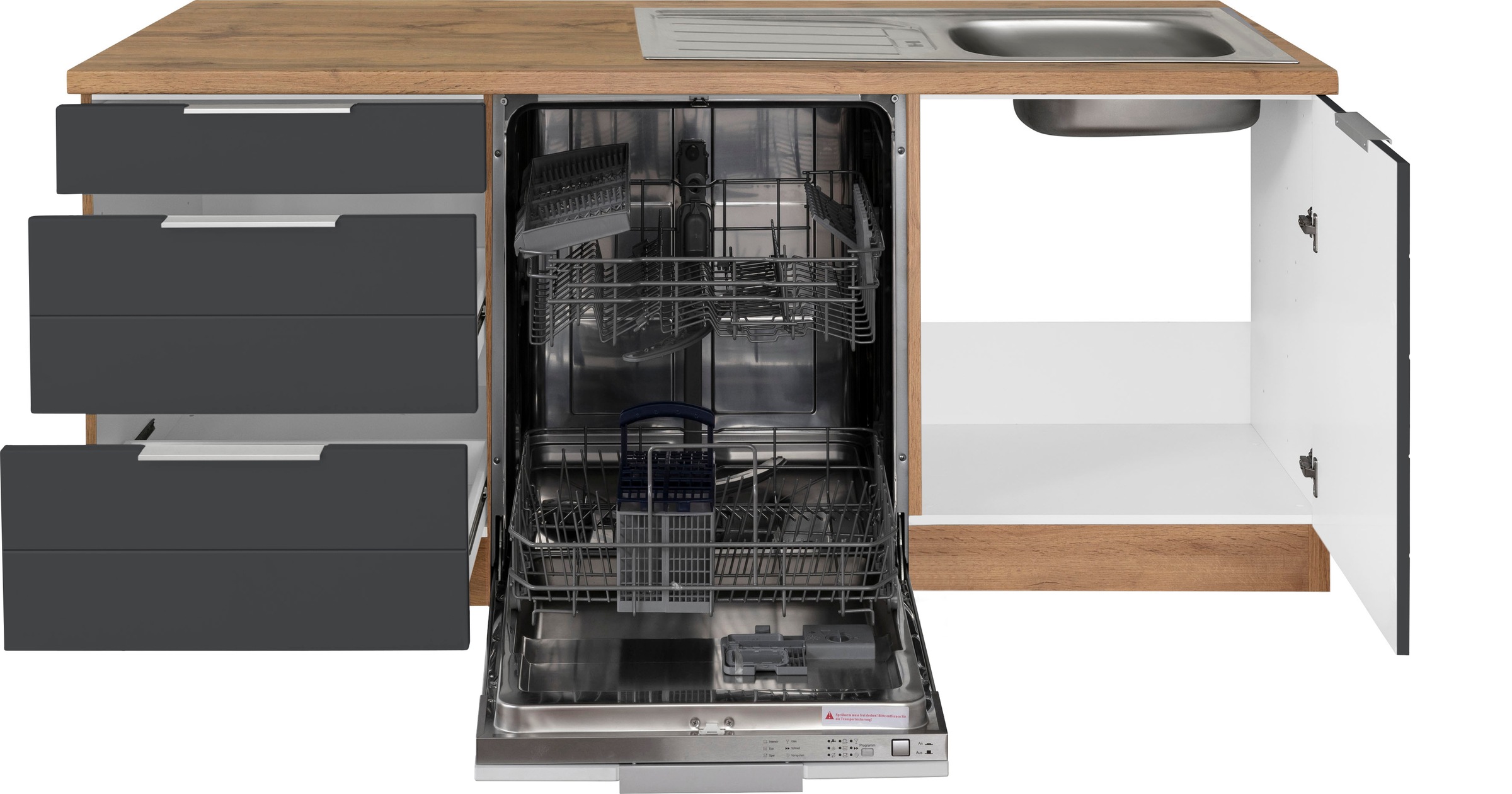 KOCHSTATION Winkelküche »KS-Luhe«, Stellbreite 240x270 cm, wahlweise mit oder ohne E-Geräten, MDF-Fronten