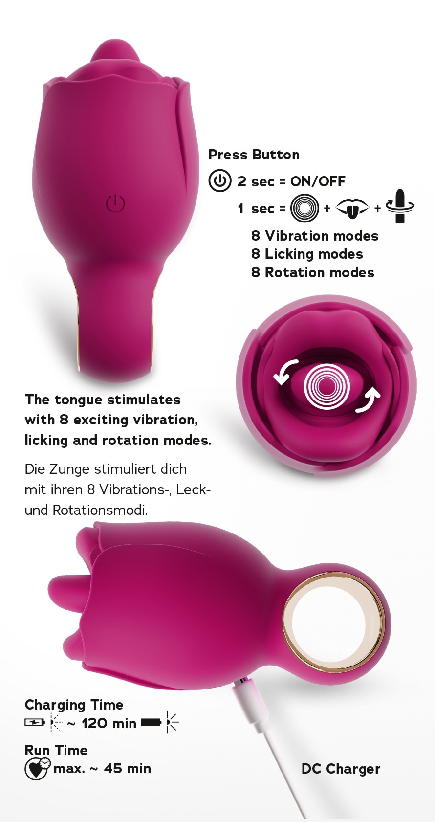 You2Toys Vibrator »Auflegevibrator Oral Fun Licking and Vibrating Tongue«