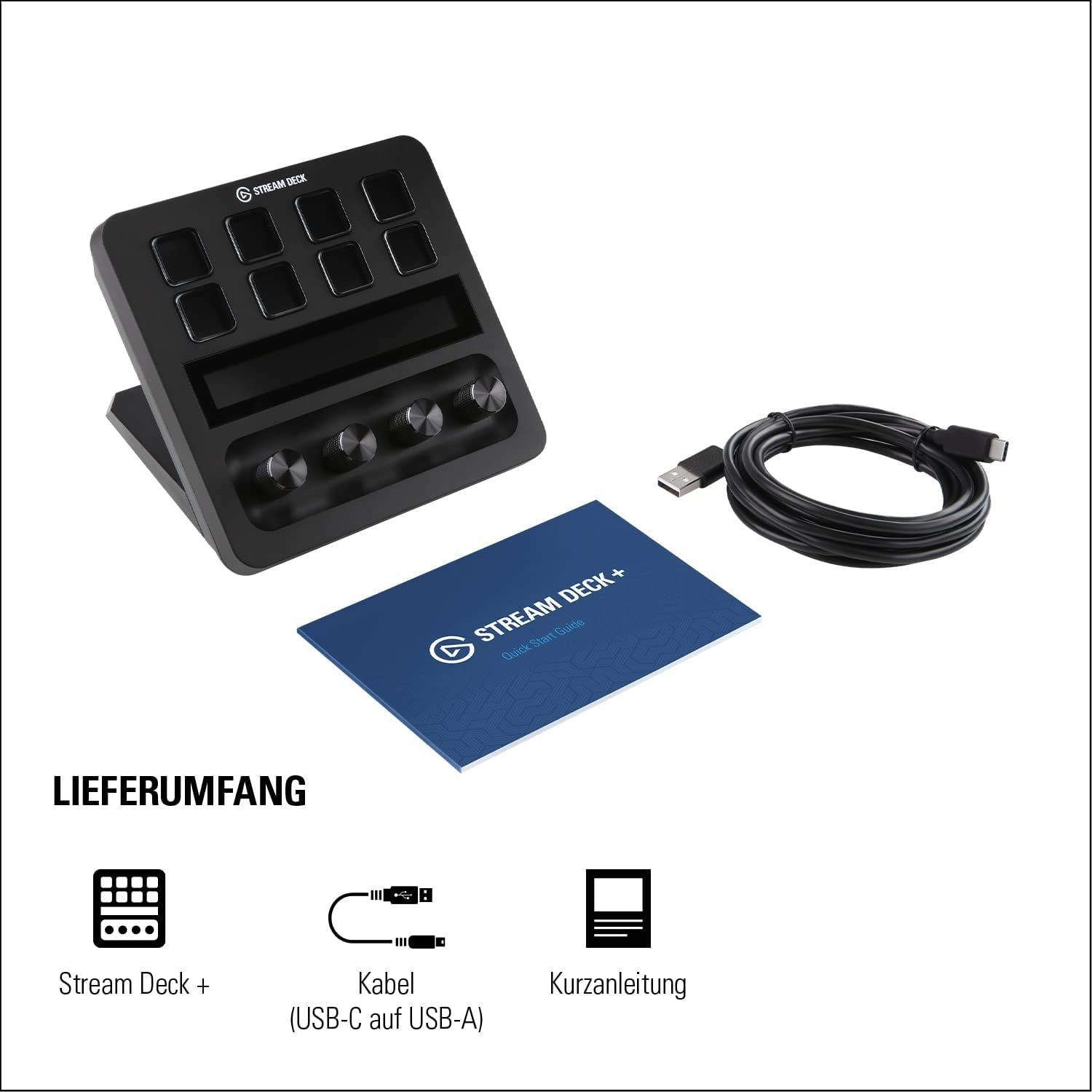 Elgato Streaming-Box »Stream Deck and BAUR Stand, Media Backlit, +«, Keys, Hotkeys Keys Integrated | Customizable