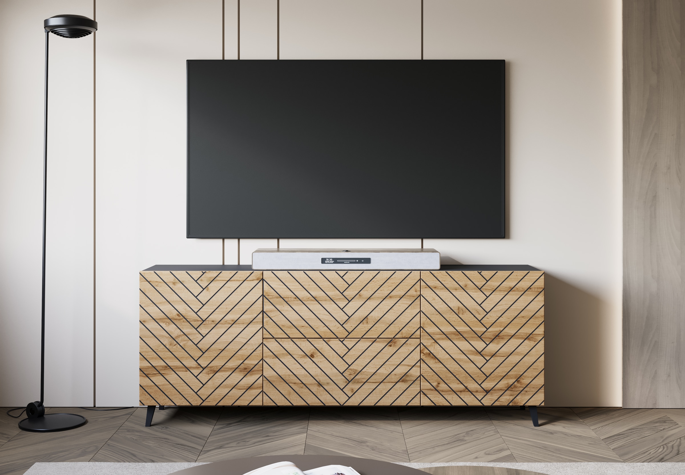 INOSIGN Lowboard "Phuket, Front MDF" 1 Stk. tlg. 2 Schubladen, 4 Türen, 6 g günstig online kaufen