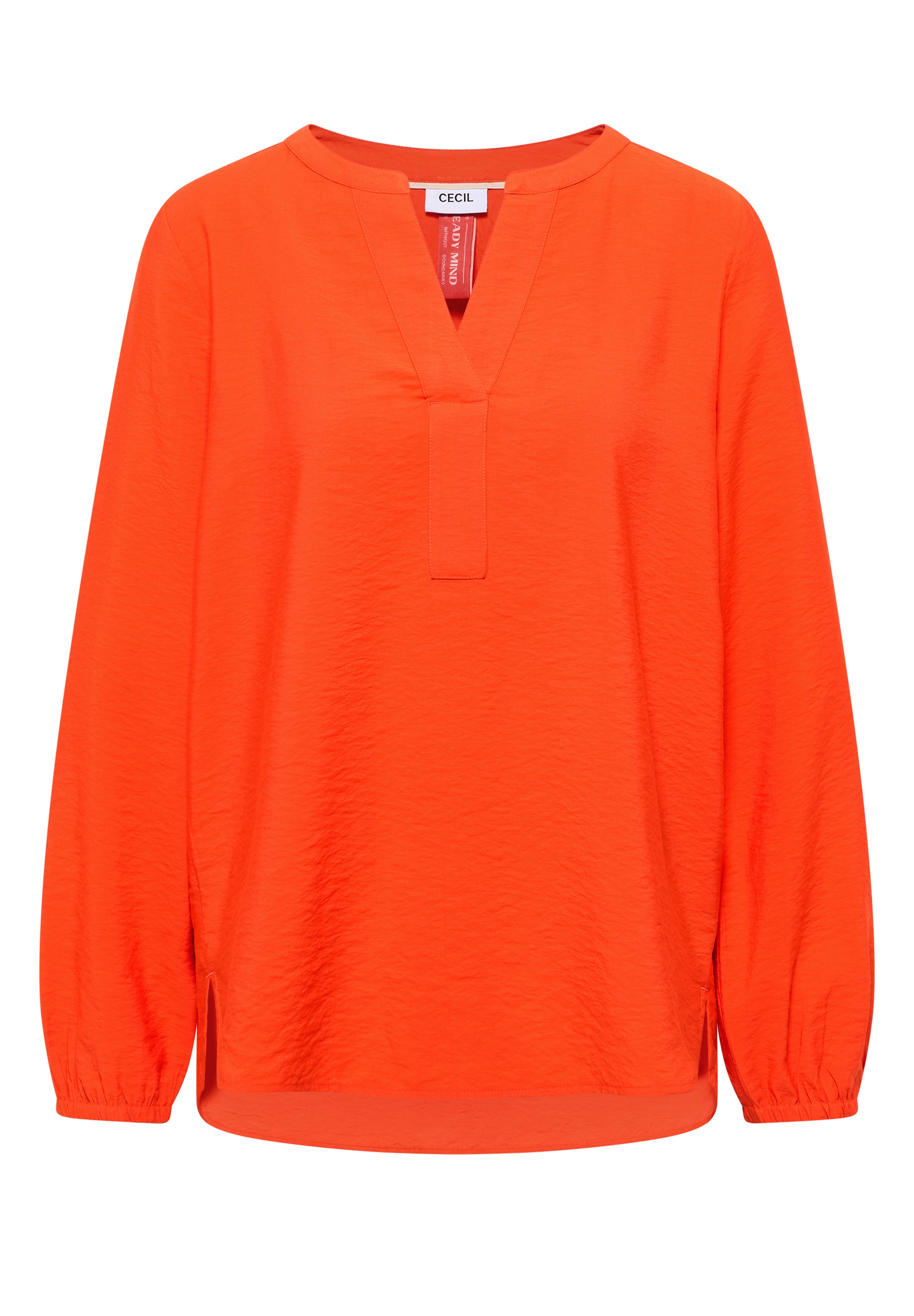 Cecil Langarmbluse Splitneck und aus Viskose