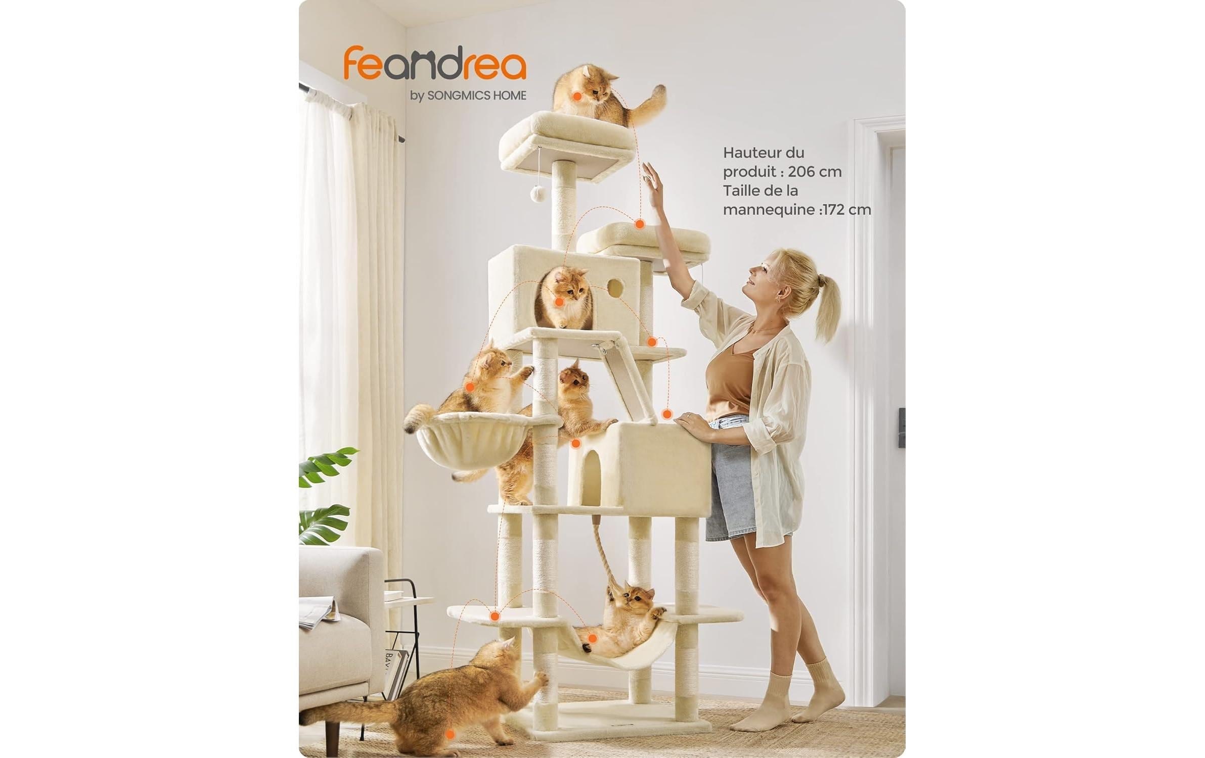FEANDREA Kratzbaum »sandbeige 60 x 50 x 206 cm« 206 cm hoch