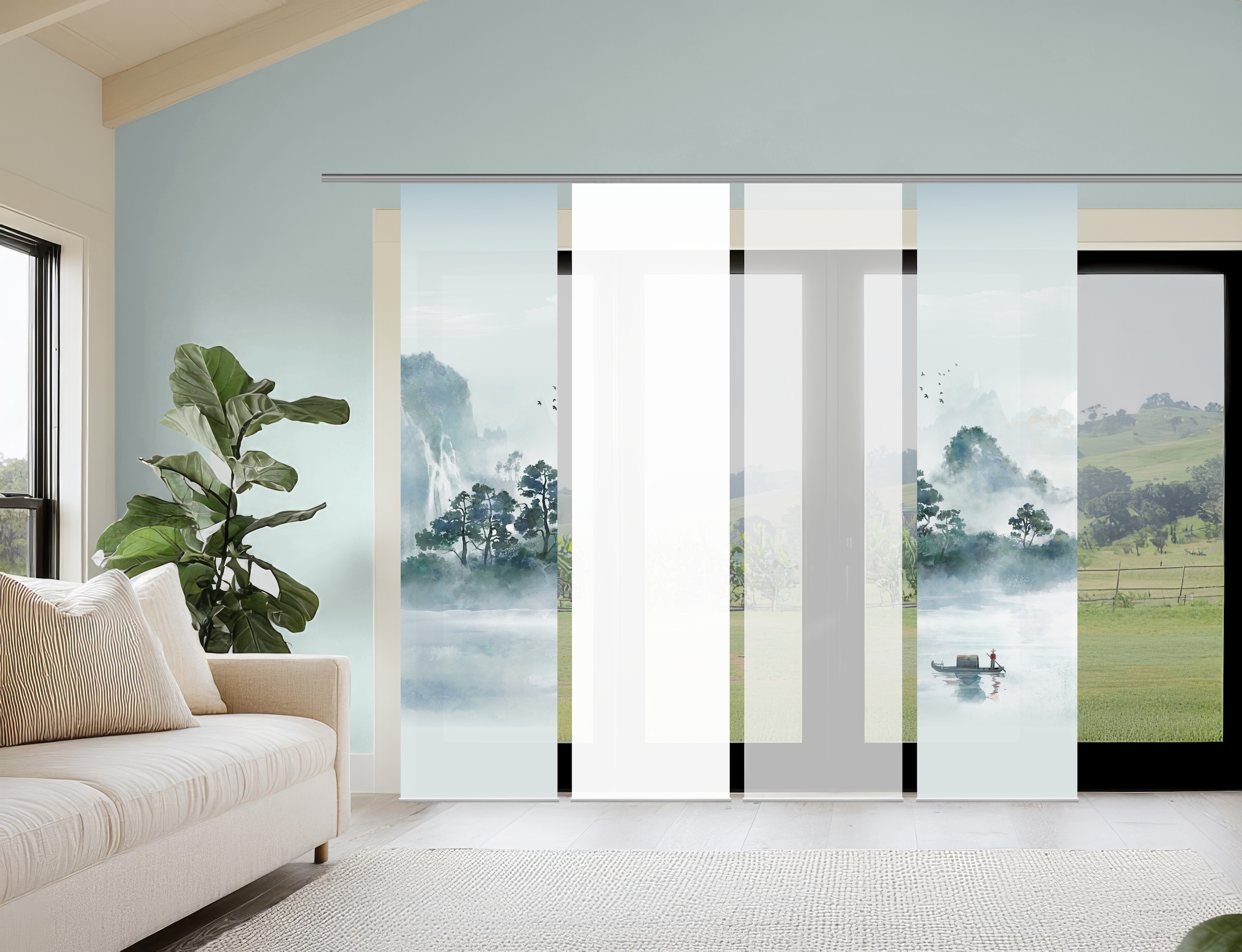 HOME WOHNIDEEN Schiebegardine "VITNAM" Paneelwagen 4 Stk. tlg. Schiebewand günstig online kaufen