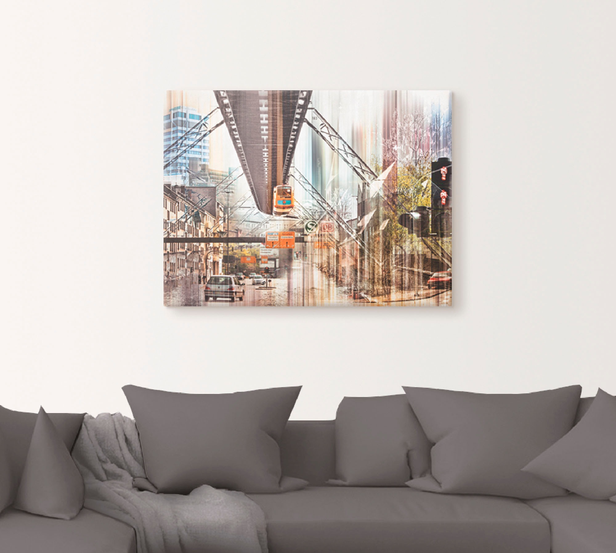 Artland Leinwandbild "Wuppertal NRW Ruhrgebiet Collage" Deutschland 1 Stk. günstig online kaufen