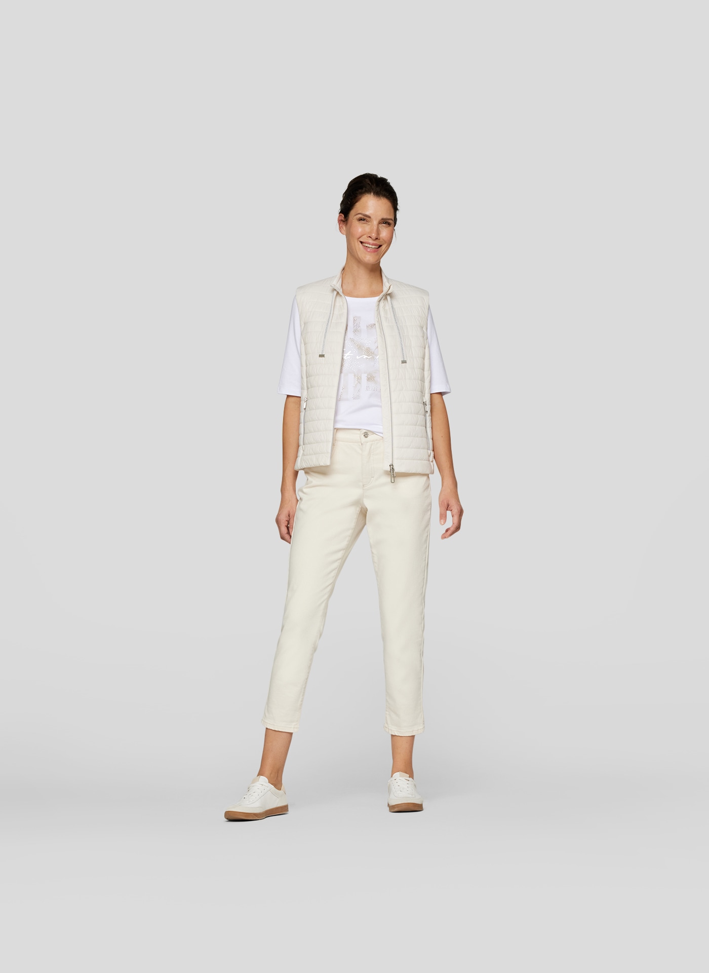 Rabe Rundhalsshirt, mit Glitzer-Print und Stretch