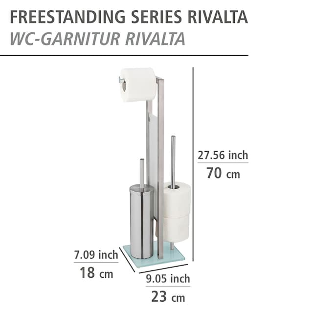 WENKO WC-Garnitur »Rivalta«, aus Edelstahl-Glas-Polypropylen, edelstahl, mit  Toilettenpapier- und Ersatzrollenhalter kaufen | BAUR