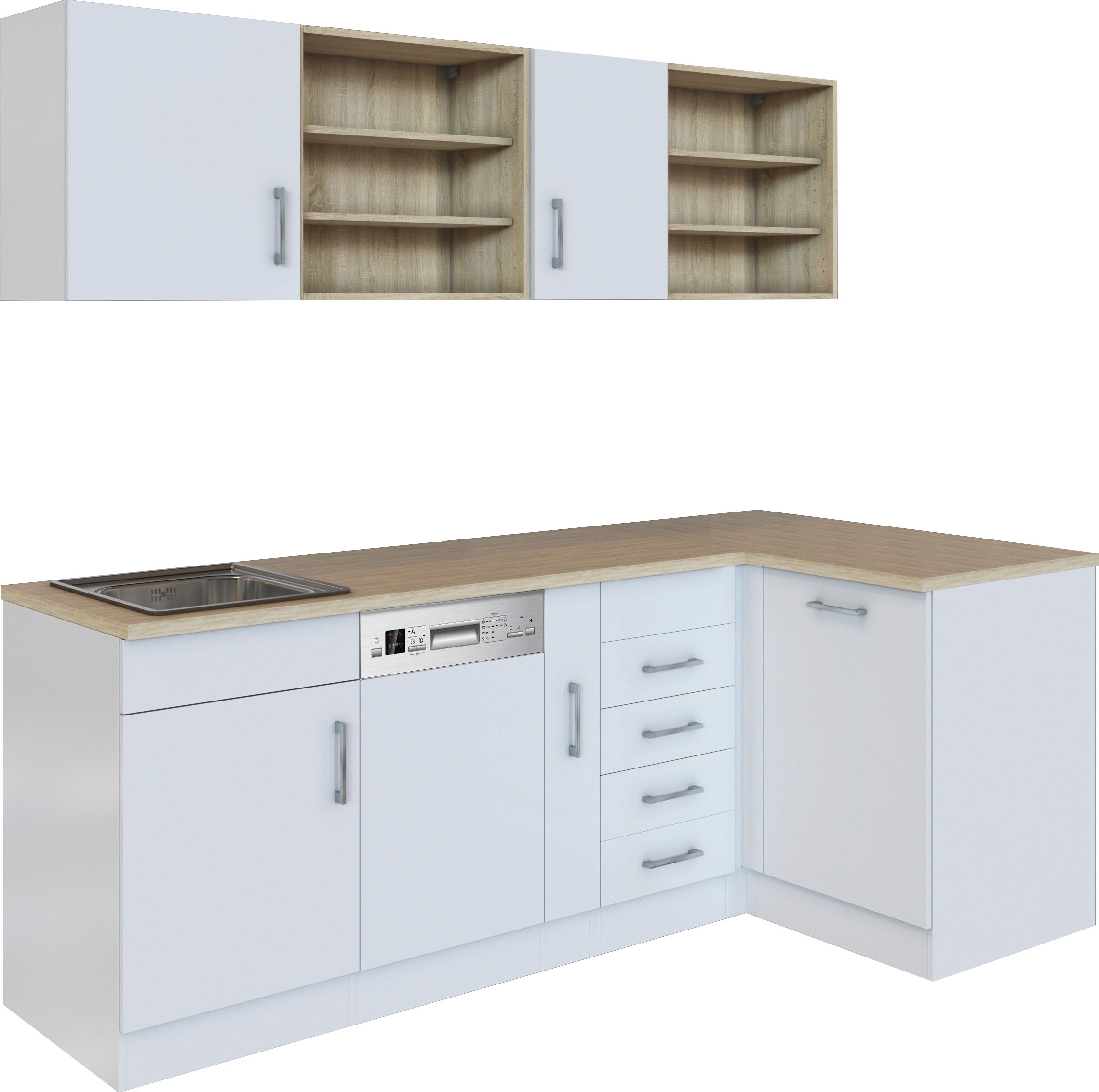 KOCHSTATION Küche »KS-Mali« Stellbreite 210/110 cm, mit E-Geräten