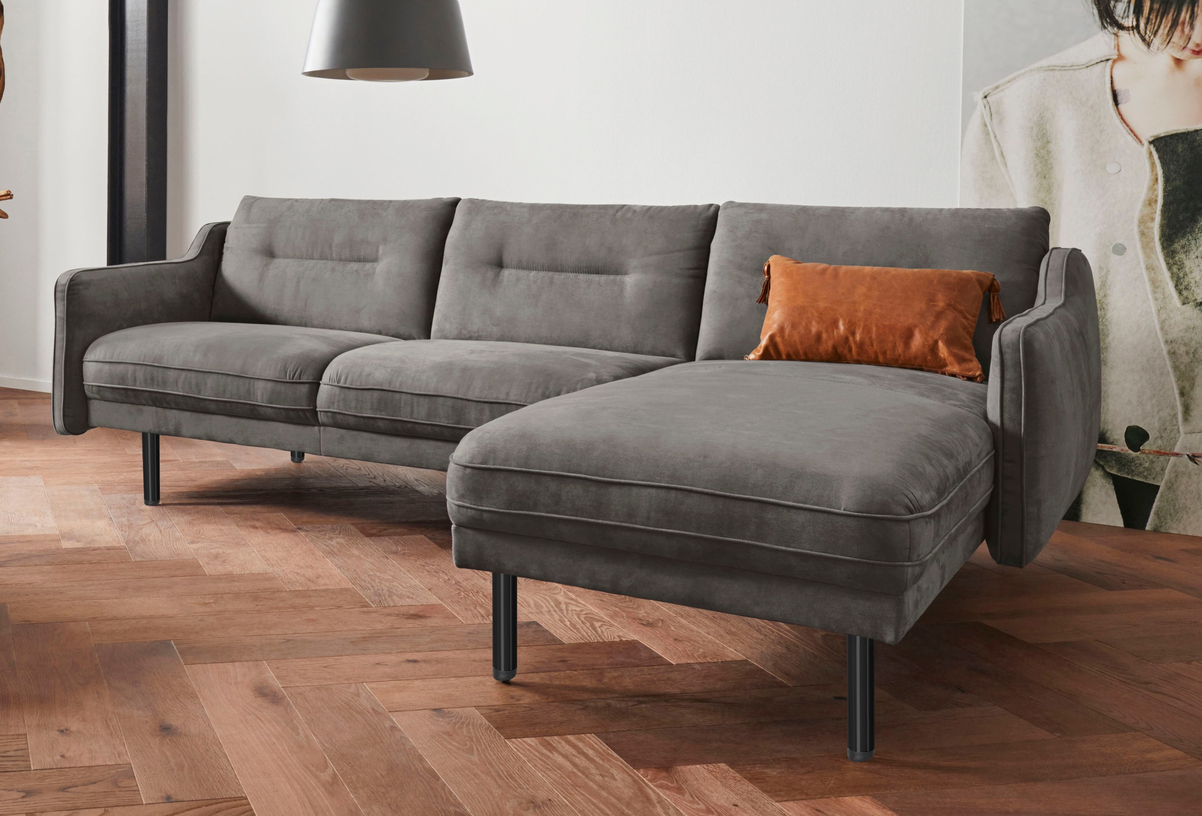 Home affaire Ecksofa "Nordfyn L-Form" edles Design in 3 Bezugsqualitäten, D günstig online kaufen