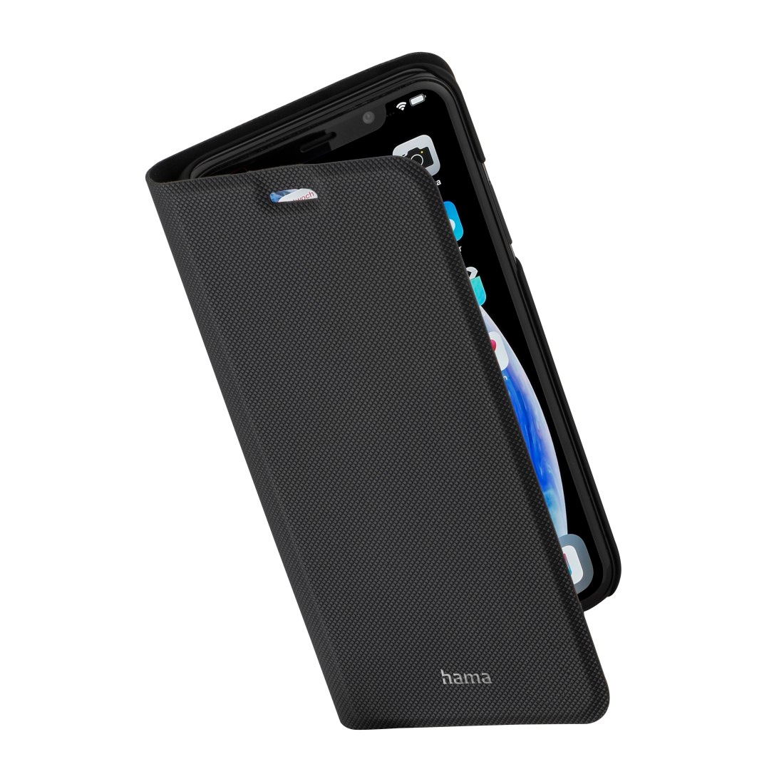 Hama Smartphone-Hülle »Booklet für Apple iPhone X, Apple iPhone Xs, Schwarz, schlankes Design«, iPhone X/XS, Mit Standfunktion, Einsteckfächer, Wireless Charging kompatibel