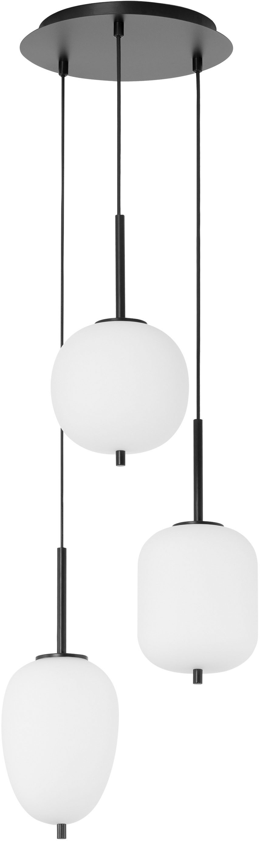 NOVA LUCE Hängeleuchten "LATO", 3, Ø 30cm, 1 Stk., schwarz, Esszimmer, Leuchten, Ohne Leuchtmittel