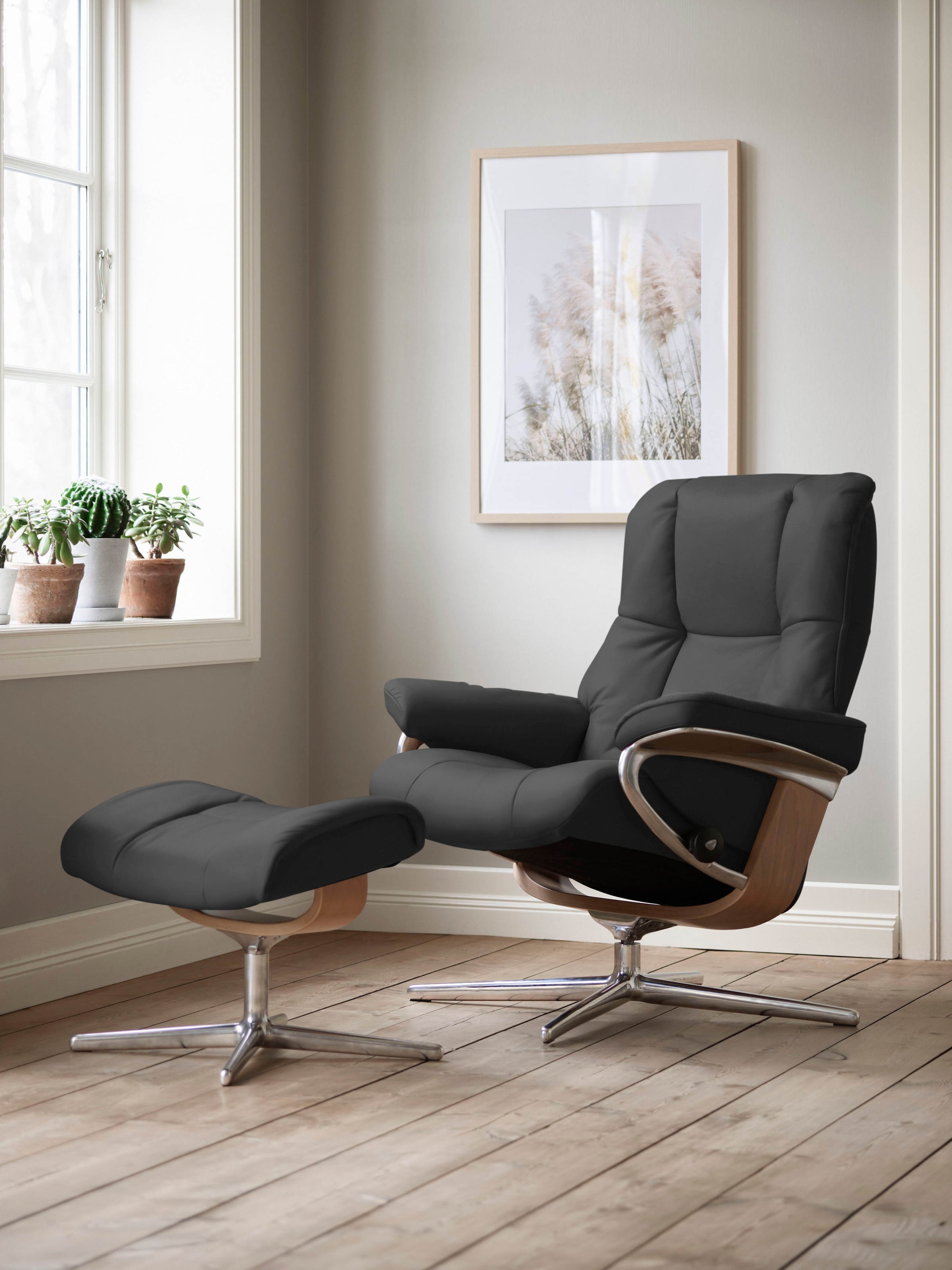 Stressless Relaxsessel "Mayfair" mit Cross Base, Größe S, M & L, Holzakzent Eiche