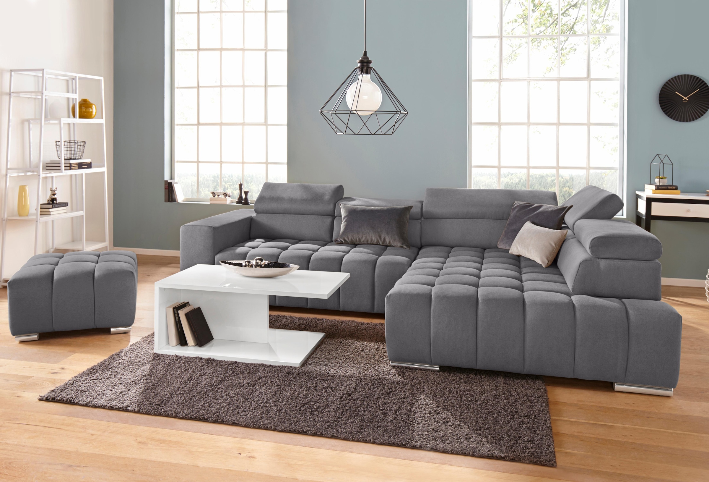 exxpo - sofa fashion Ecksofa "Elias, aktuelle Kreuzsteppung im Sitz, bequem günstig online kaufen