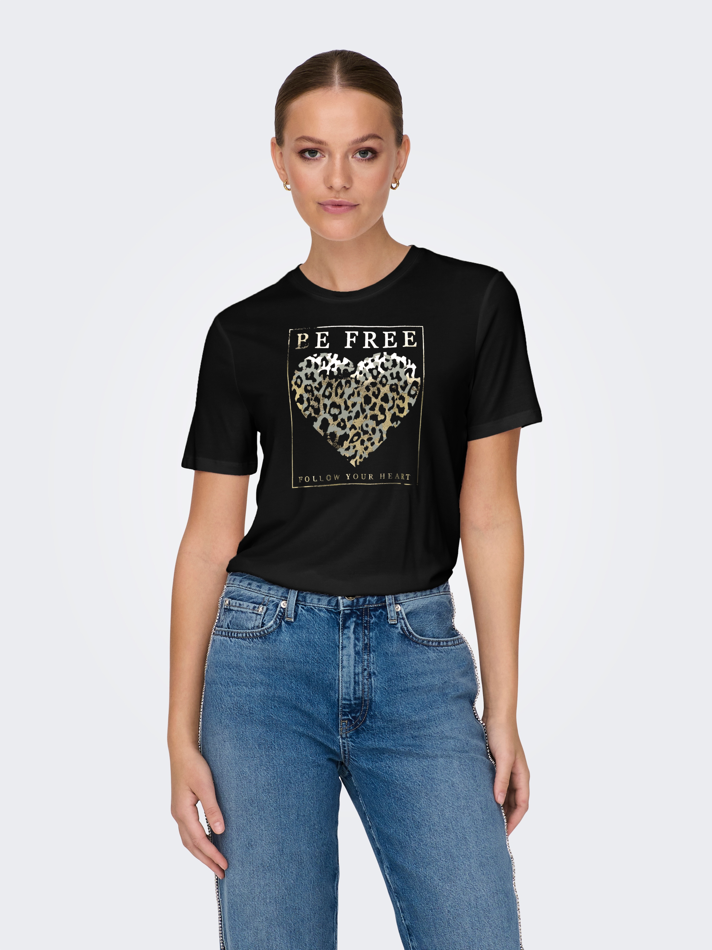 ONLY Kurzarmshirt "ONLFREE LIFE MODAL S/S ATELIER TOP JRS" Materialmix, Run günstig online kaufen