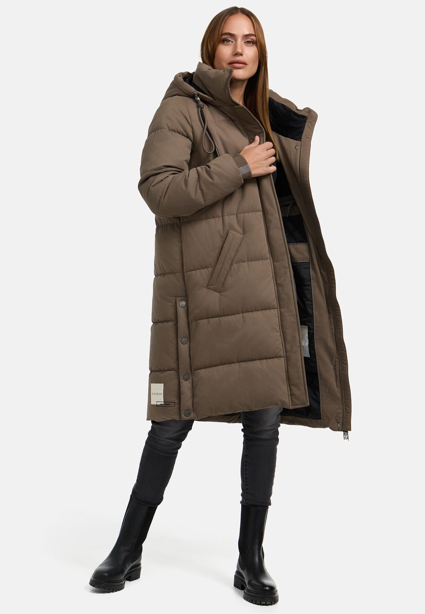 Navahoo Wintermantel »Wintertanz 14«, modischer Damen Steppmantel mit hohem Kragen