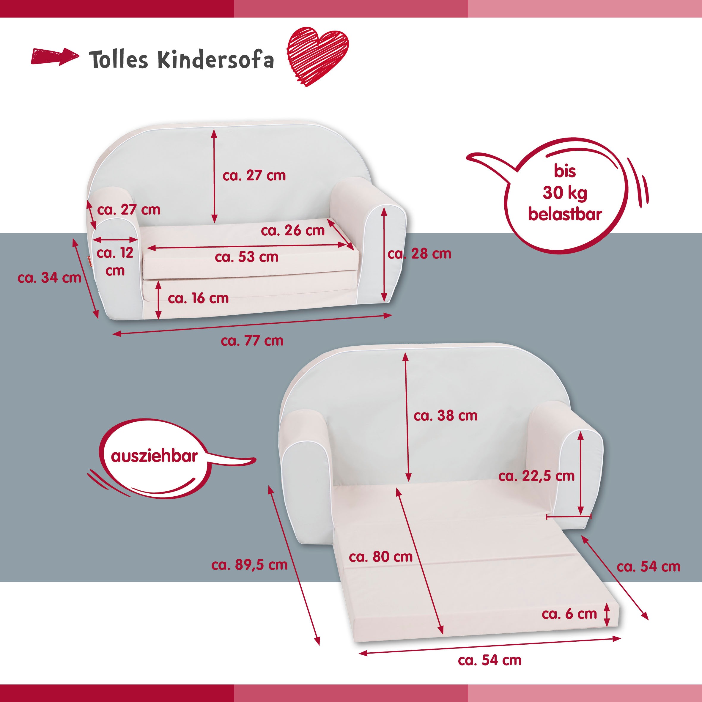 Knorrtoys® Sofa »Lucky panda«, für Kinder; Made in Europe