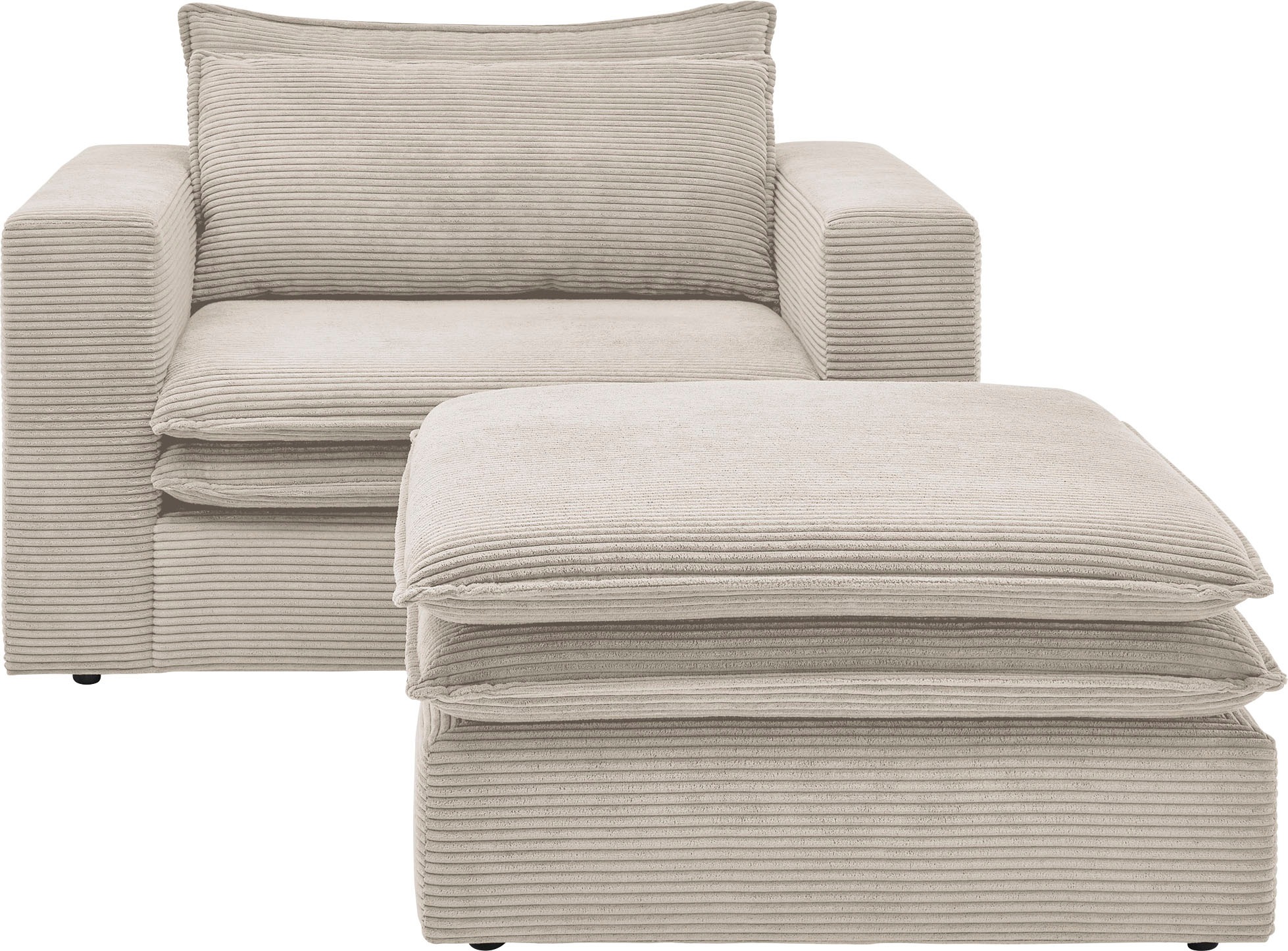 PLACES OF STYLE Sitzgruppe "PIAGGE" 2 Stk. tlg. Hochwertiger Cord, Sessel u günstig online kaufen