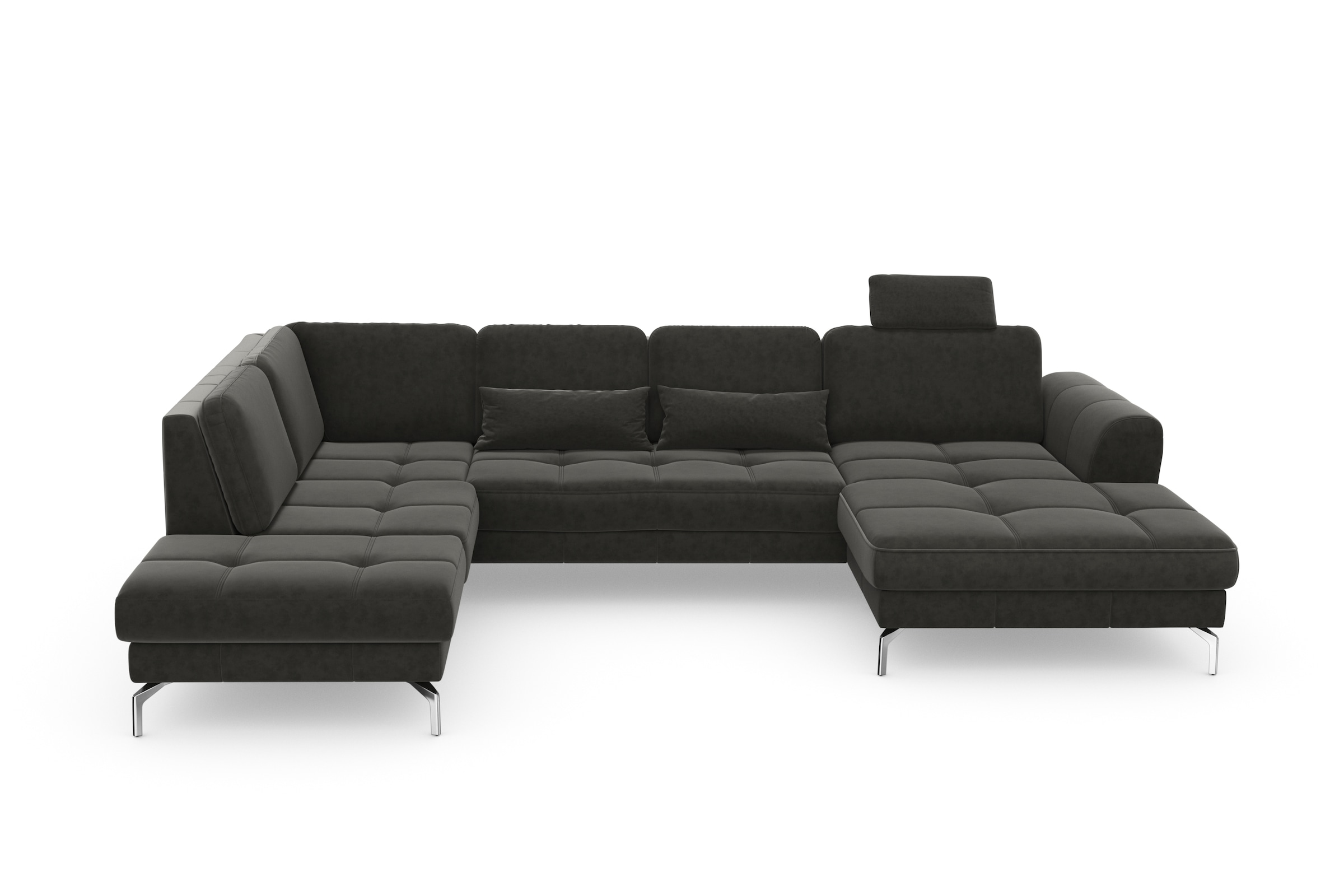 sit&more Wohnlandschaft "Bendigo U-Form" inklusive Sitztiefenverstellung, Bodenfreiheit 15 cm, in 2 Fußfarben