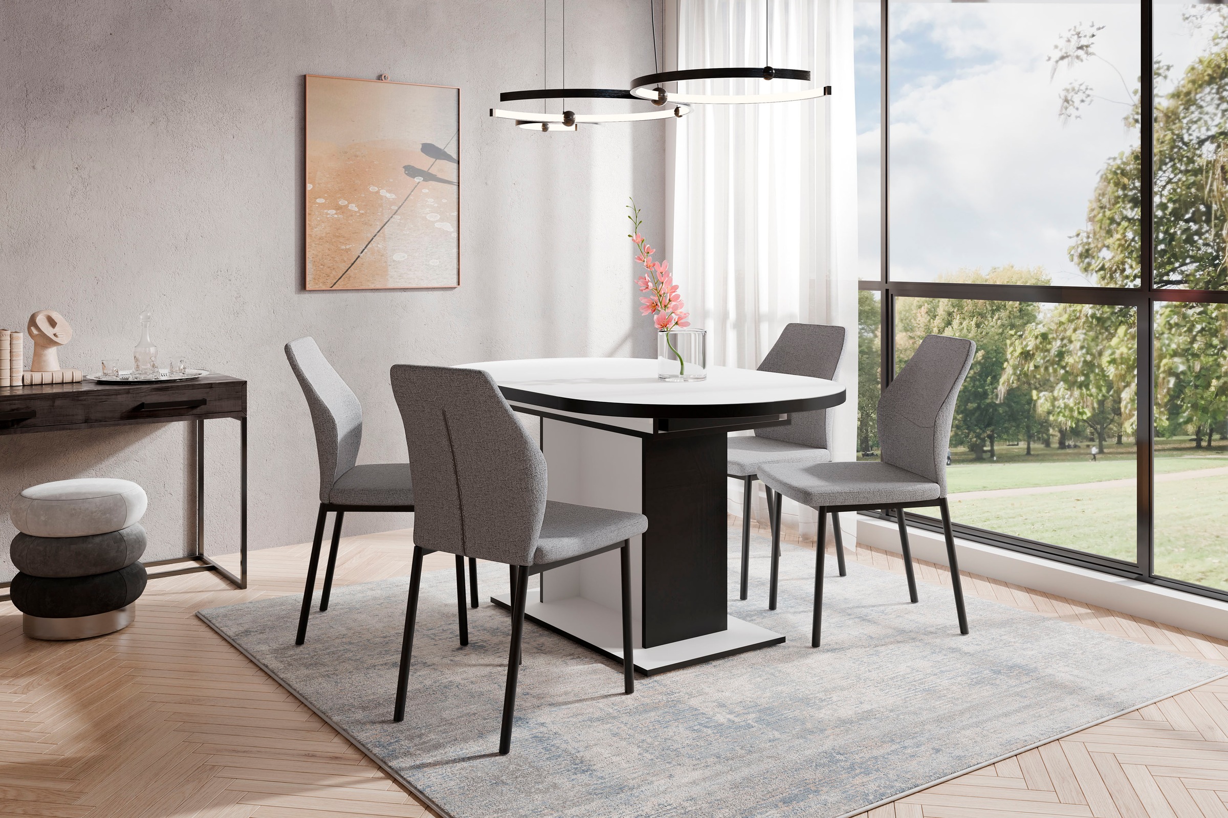 OTTO home Essgruppe "Basel, Tischgruppe mit 4 Stühlen, Esstisch ausziehbar günstig online kaufen