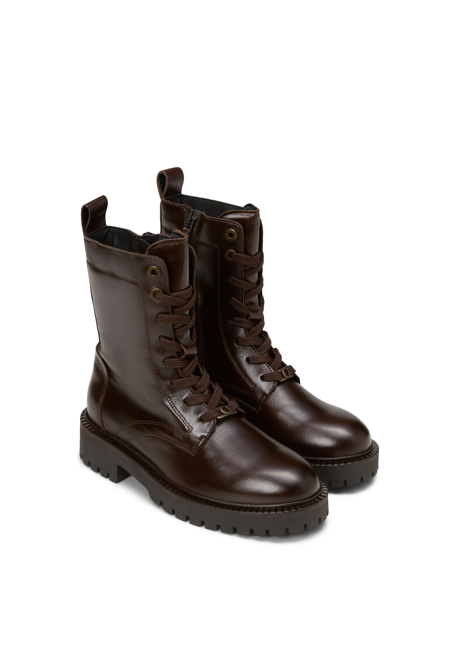 Marc OPolo Schnürstiefelette "PHIA", Schnürboots, Blockabsatz, mit Anziehla günstig online kaufen