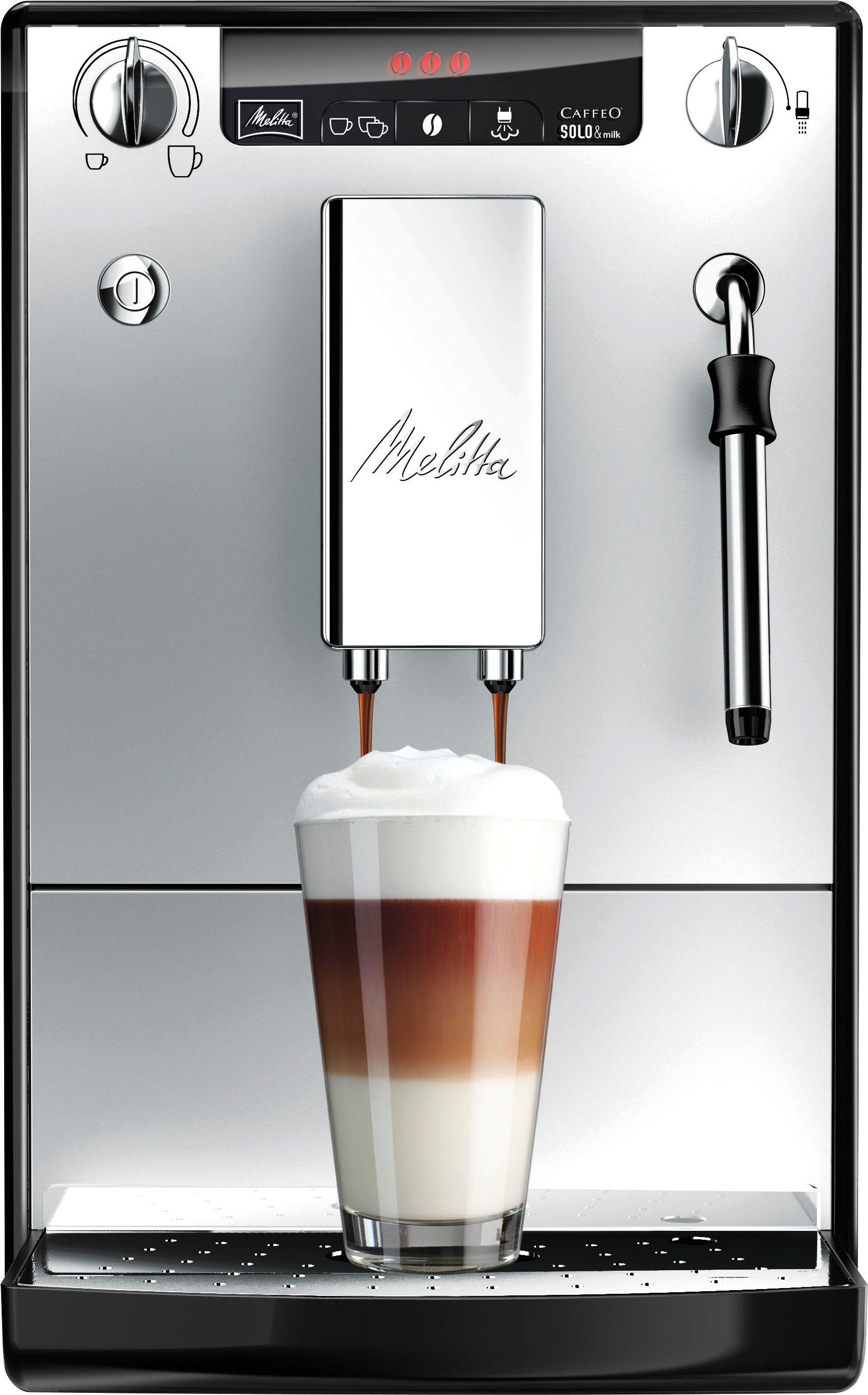 Melitta Kaffeevollautomat »Solo® & | per für One crème E953-202, BAUR Milchschaum auf & Milk Düse silber/schwarz«, Touch, Raten Café Espresso