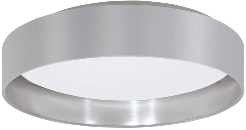 EGLO LED Deckenleuchte Maserlo, LED-Modul, 1 St., Warmweiß, Stofflampe Ø38 x H9 cm, LED-Platine, warmweiße Lichtfarbe - Deckenlampe mit Textilschirm
