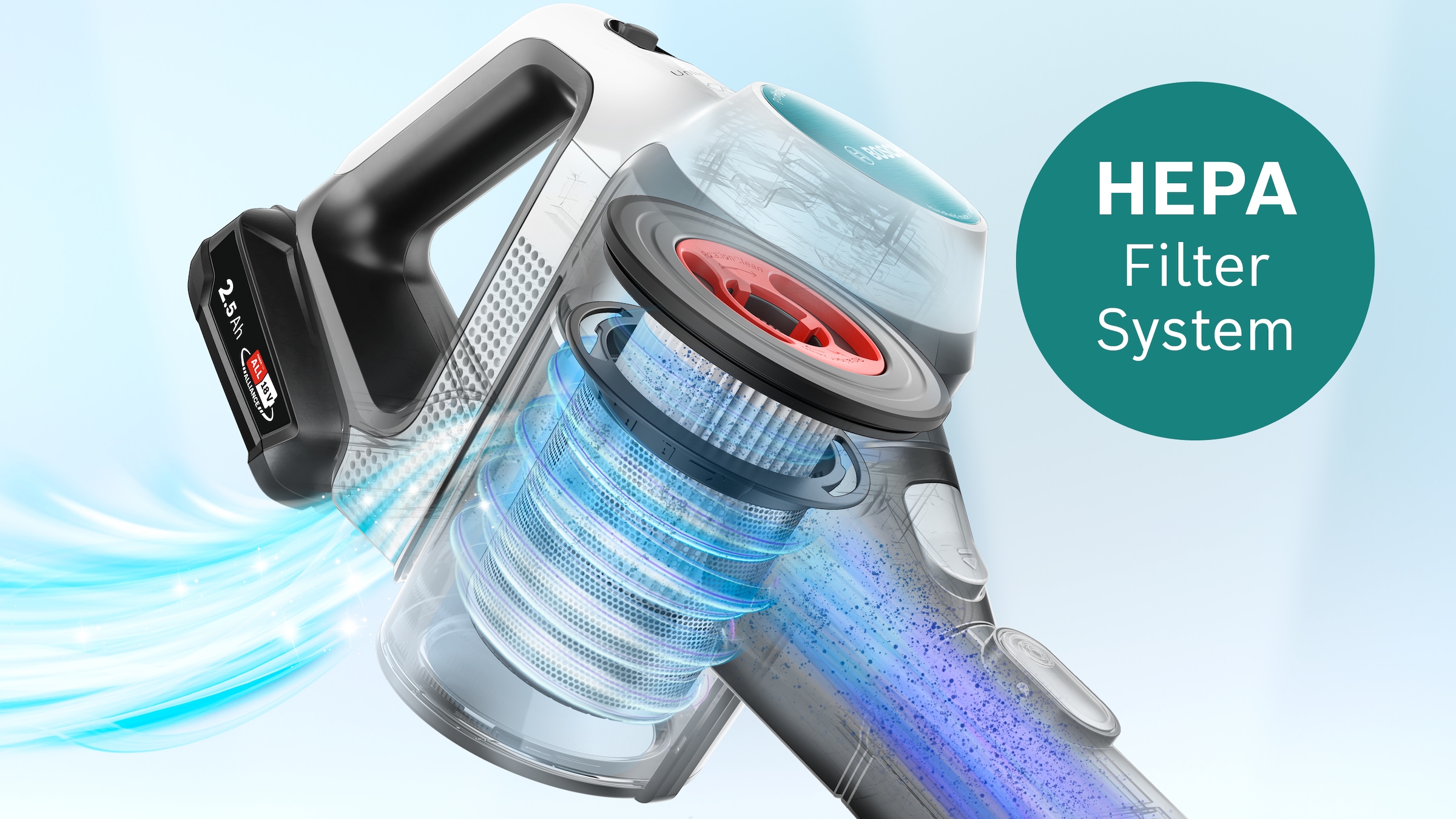 BOSCH Akku-Stielstaubsauger »BSS712XHYG« HEPA Filter, rotierende Wischpads, 2 Akkus, Schnellladegerät