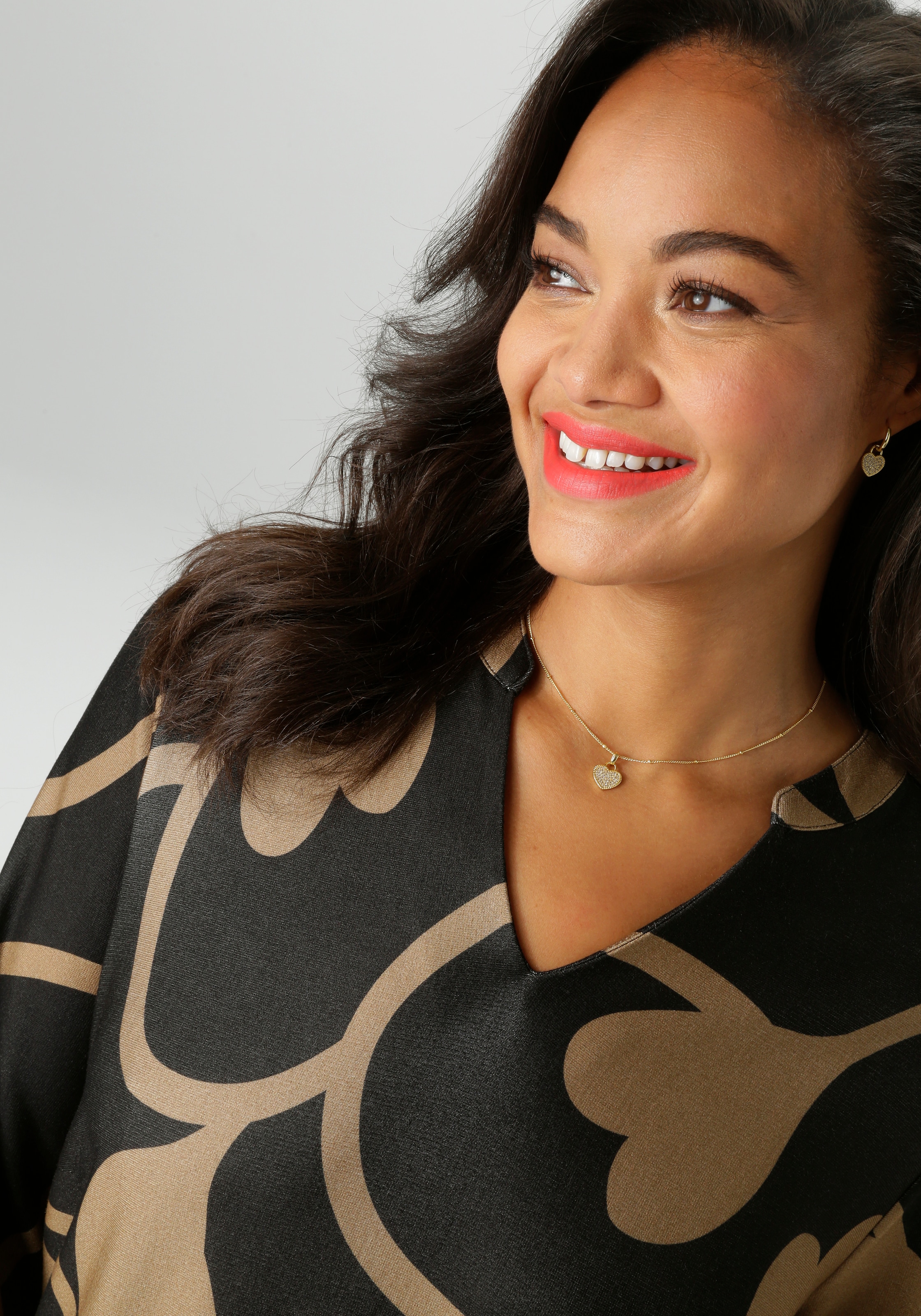 Aniston PLUS Jerseykleid, mit interessantem Allover-Print - NEUE KOLLEKTION