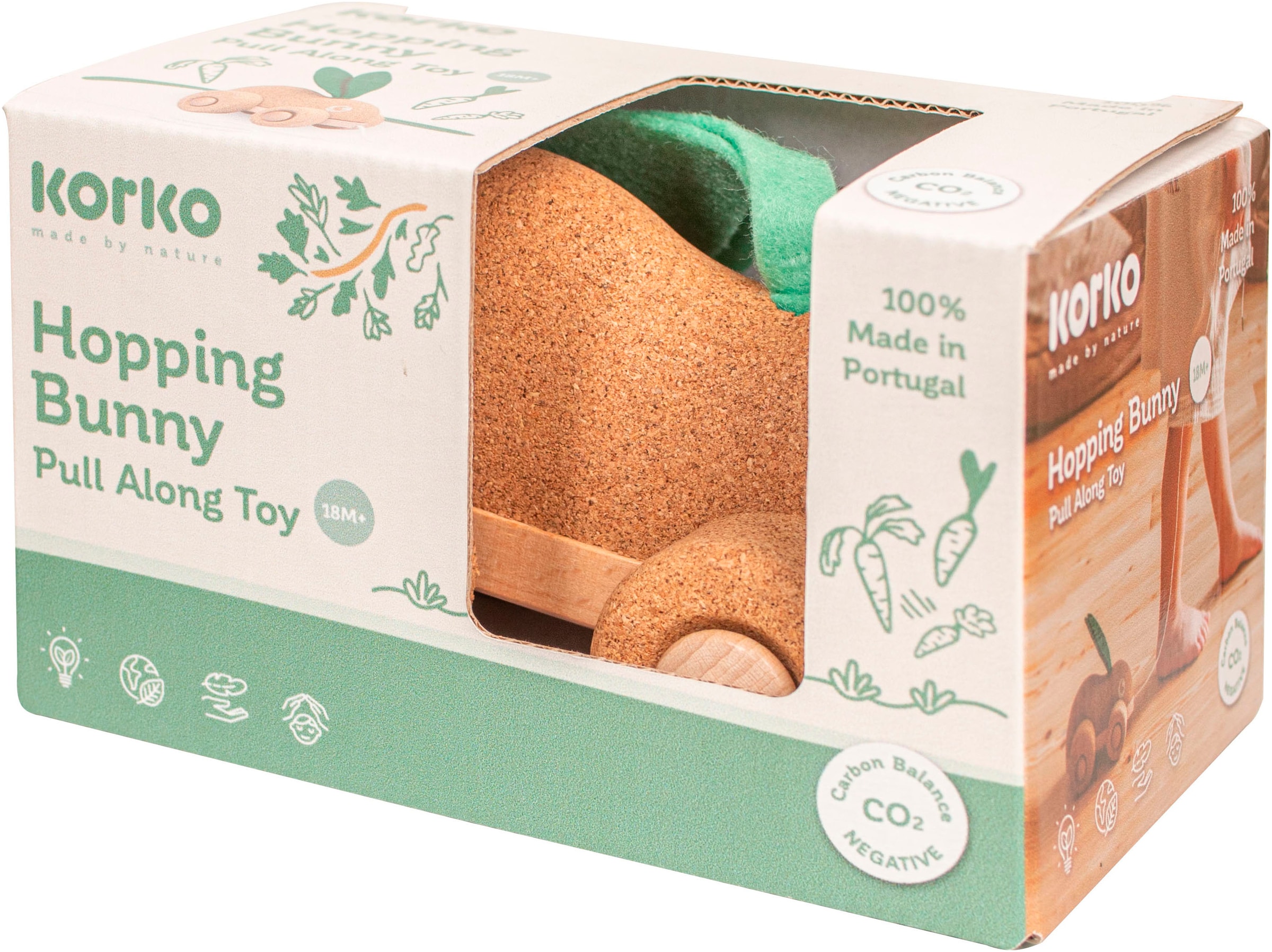 KORKO Nachziehtier »Hopping Bunny«, Made in Europe