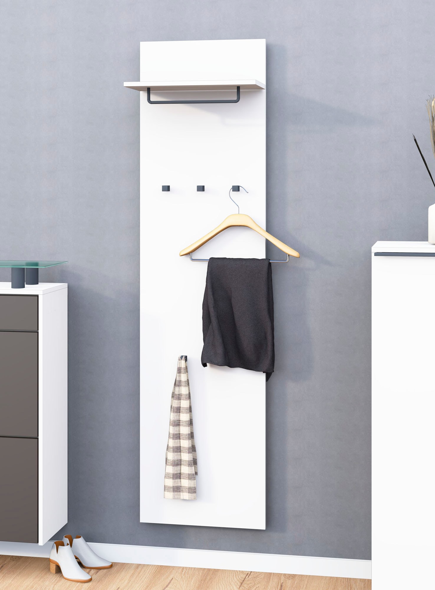 borchardt Möbel Garderobenpaneel "Tom, Höhe 160 cm" 5 Haken, Kleiderstange günstig online kaufen