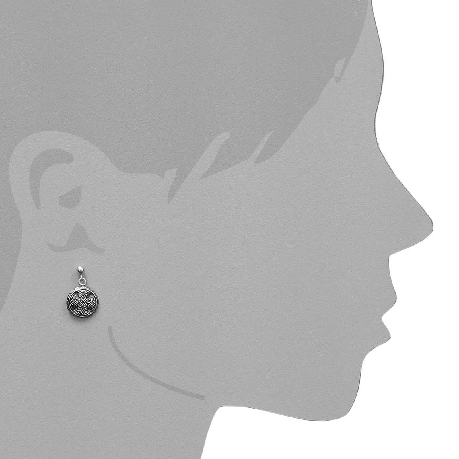 Paar Ohrhänger OSTSEE-SCHMUCK "Ostsee-Schmuck Ohrhänger Hiddensee 13 mm rund", weiß, Ohrringe, Damen, 21 x 13mm, Silber 925 (Sterlingsilber) 6