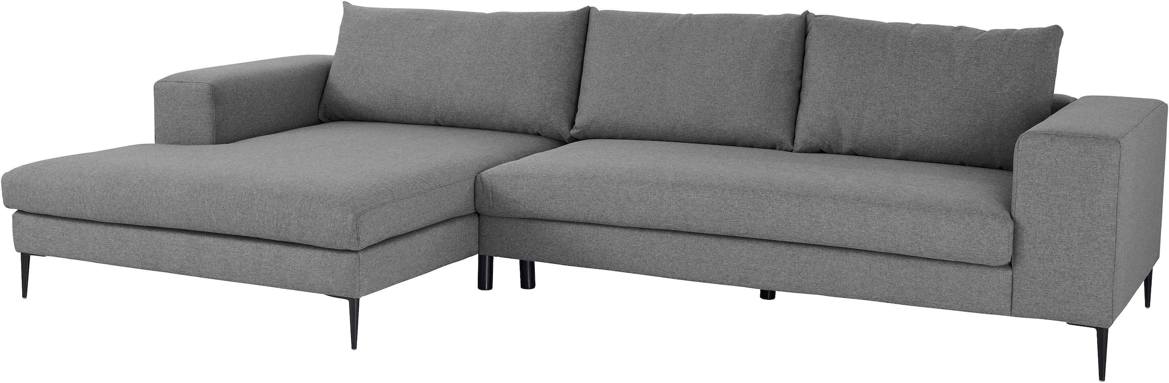INOSIGN Ecksofa »Aurora, L-Form, mit extra breiter Recamiere, 324 x 170 cm (BxT)«, Designsofa mit tollem Sitzkomfort, extra hohe Metallfüße schwarz