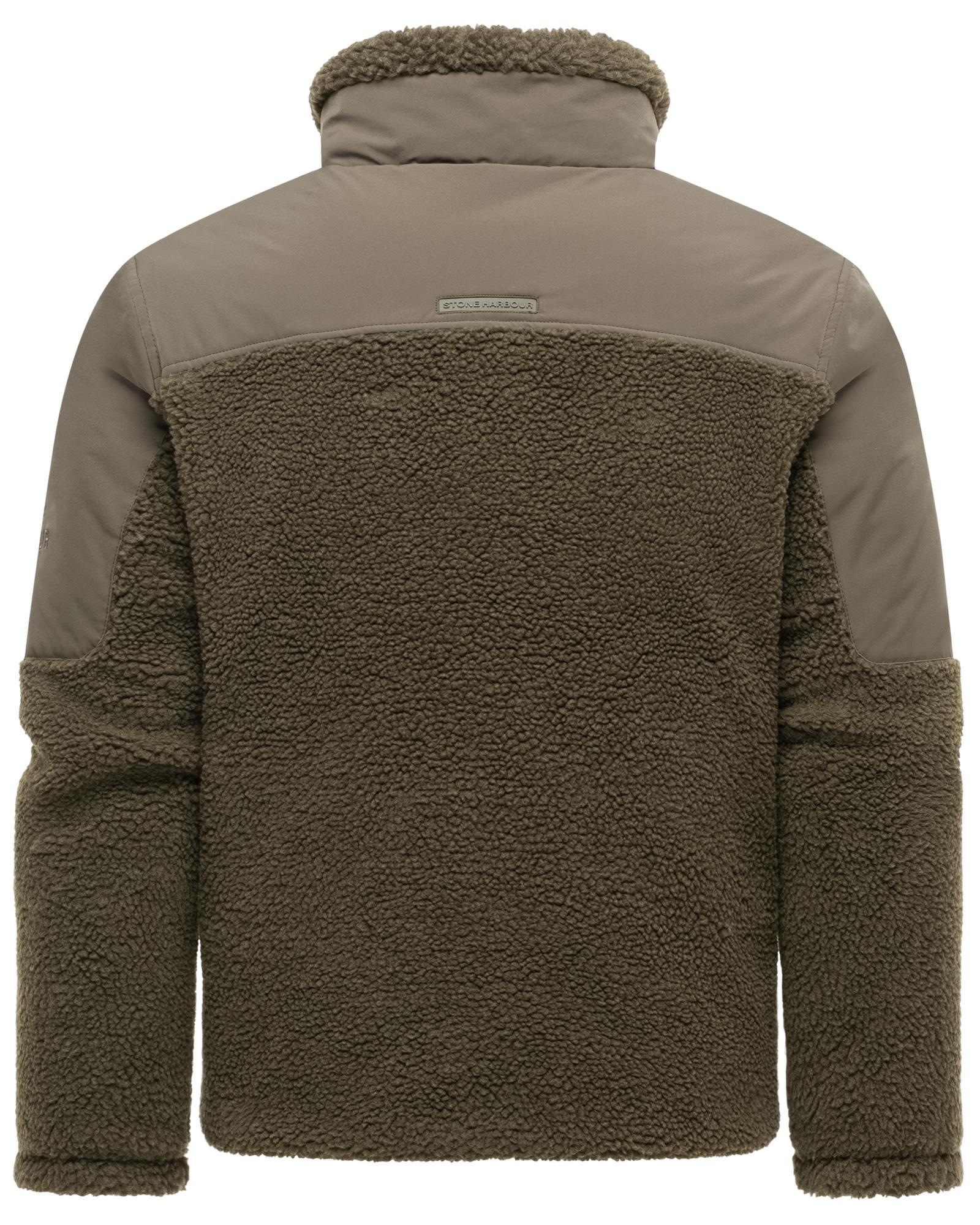 Stone Harbour Plüschjacke »Riveen XX« ohne Kapuze Warme Winterjacke mit Teddyfleece Materialmix