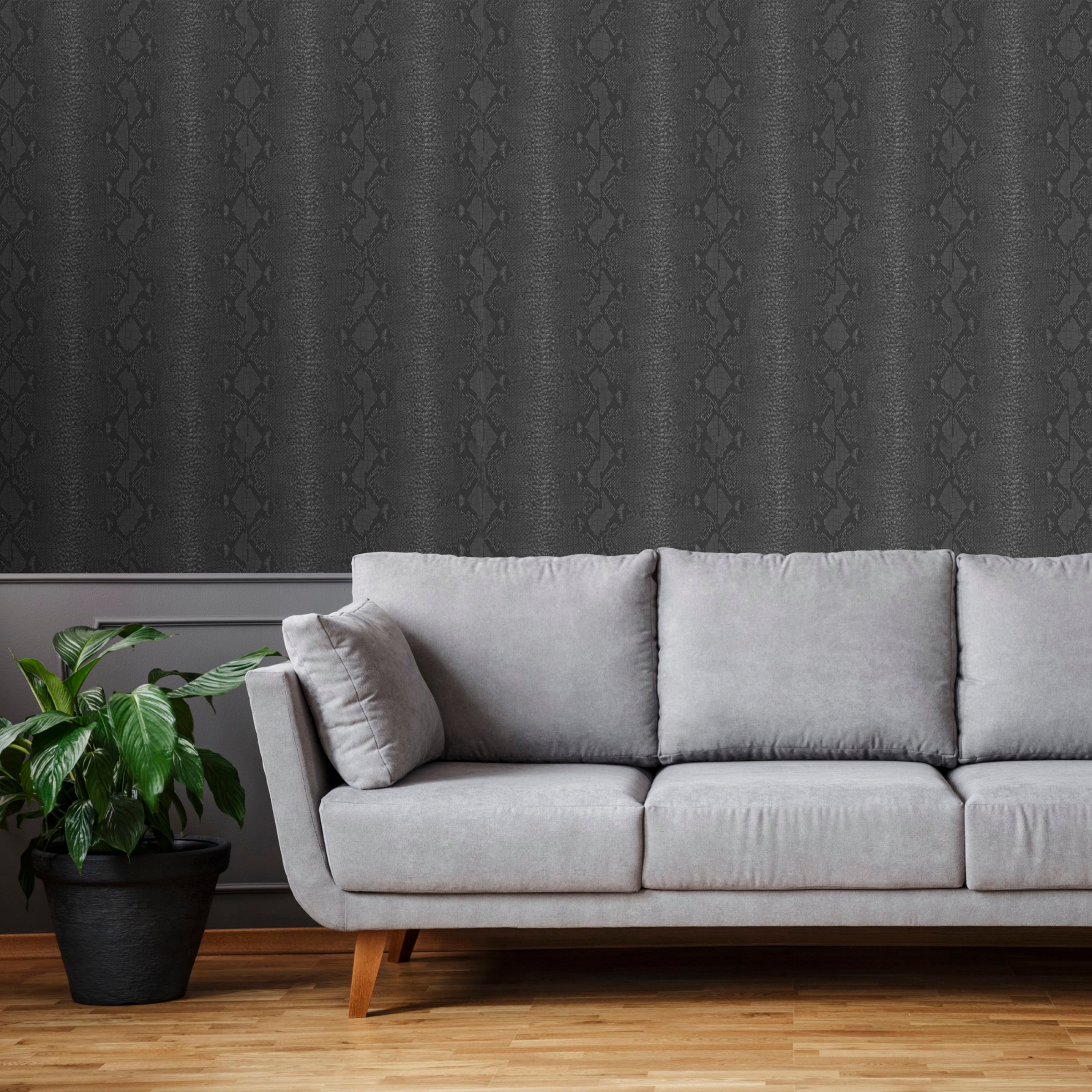 Superfresco Easy Vliestapete »Superfresco Easy Schlange Grau«, Schlangenhautoptik, Superfresco Easy Schlange Grau