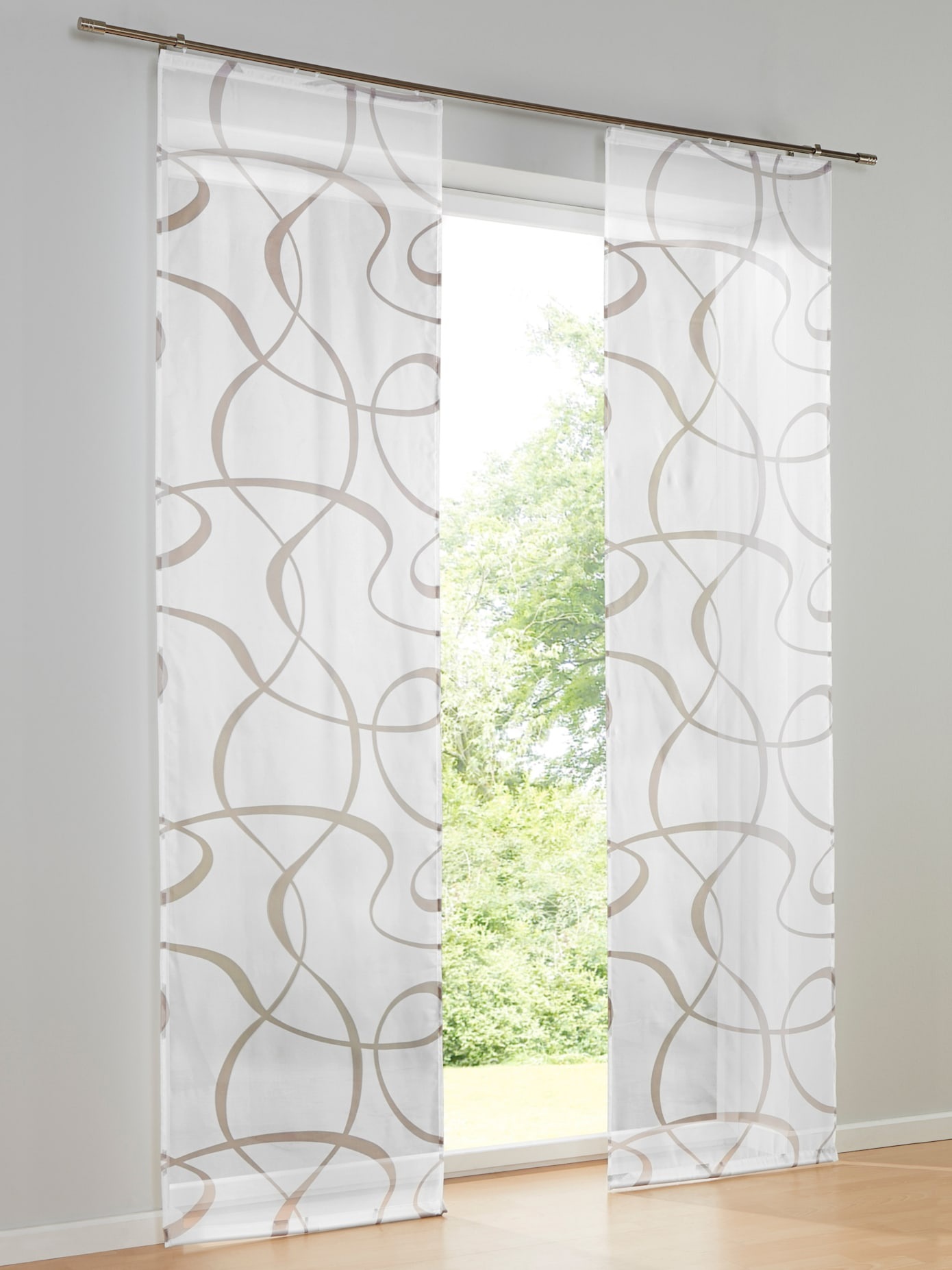 Schiebegardine HEINE HOME, B:60cm H:245cm, grau, Polyester, Gardinen