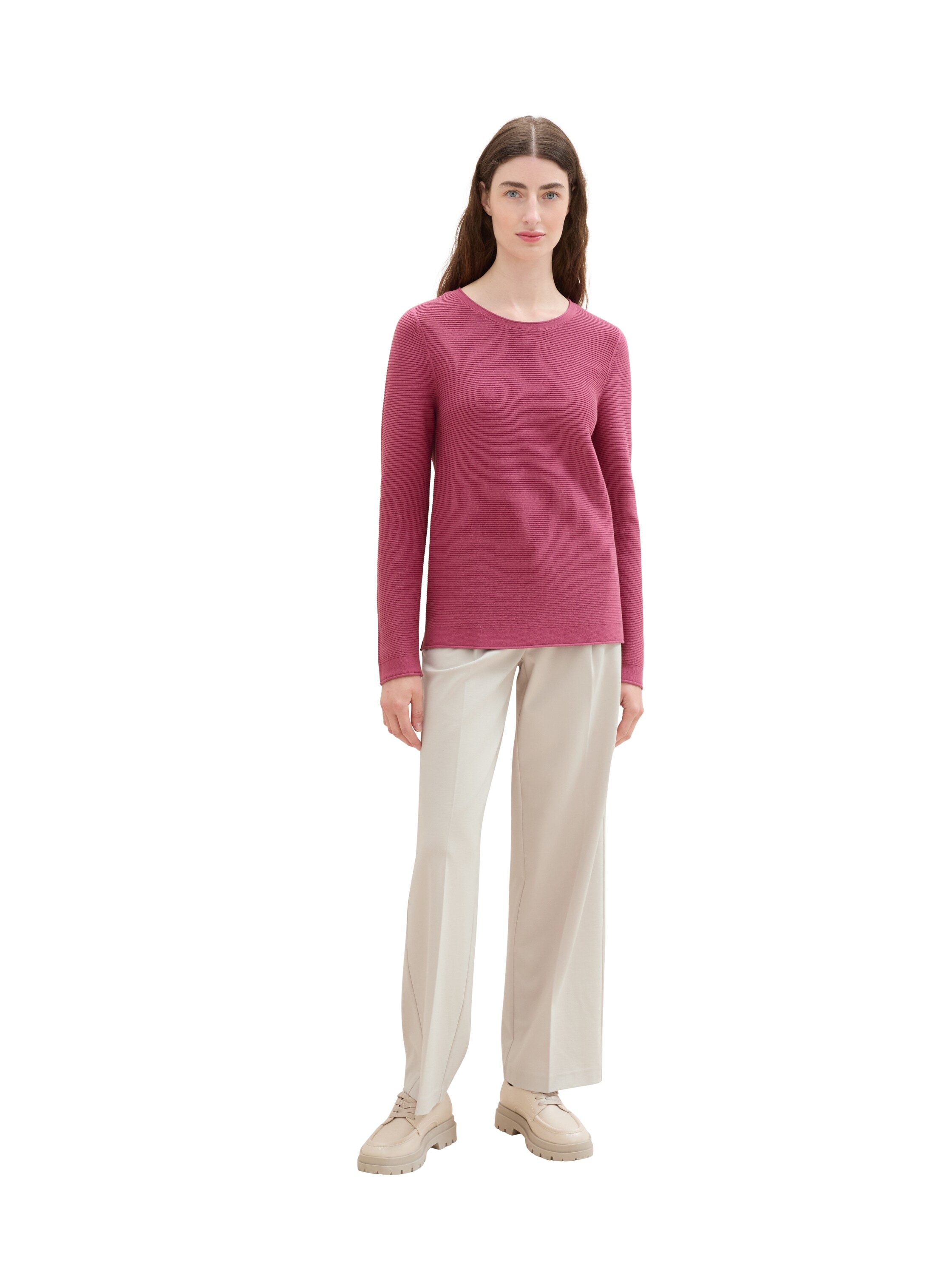 TOM TAILOR Strickpullover, in Streifen Stuktur