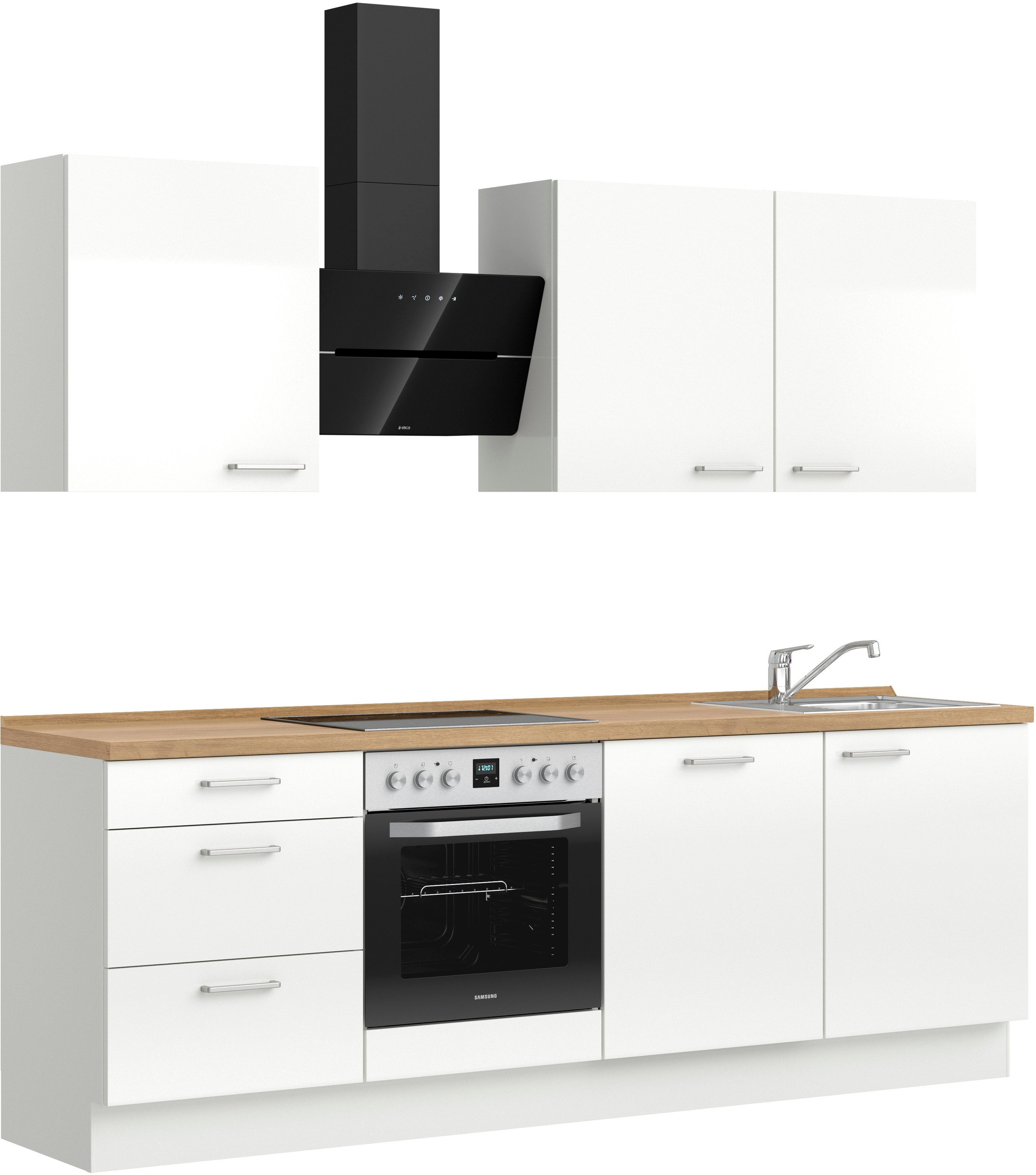 nobilia® Küchenzeile »"Flash II"«, vormontiert, Ausrichtung wählbar, Breite 240 cm, wahlw. mit E-Geräten