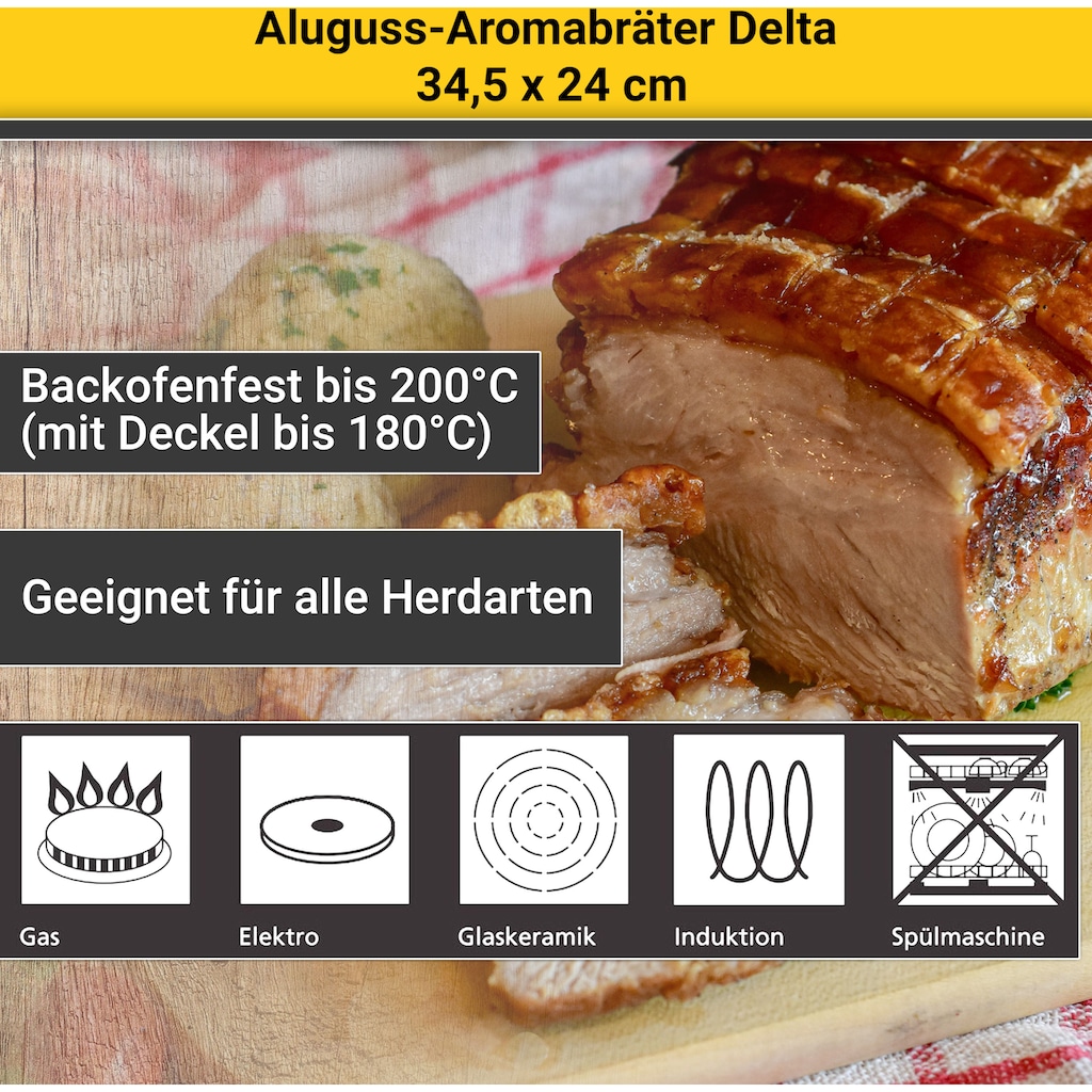 Krüger Bräter »Delta«, Aluminiumguss, (1 tlg.)