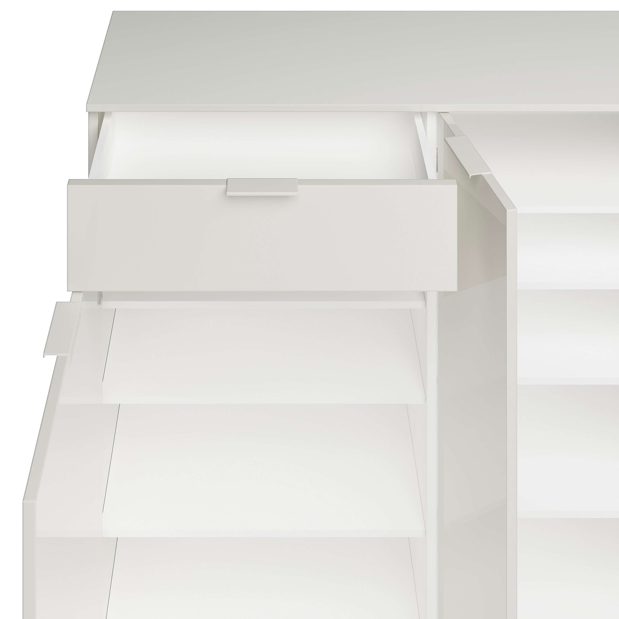 Home affaire Schuhschrank »ATRIO, Kommode, Schuhkommode,3 Türen, 1 Schublade, Hochglanz lackiert« 1 Stk. tlg. Breite 120 cm,Höhe 116,6 cm, ca. 24 paar Schuhe, Made in Italy
