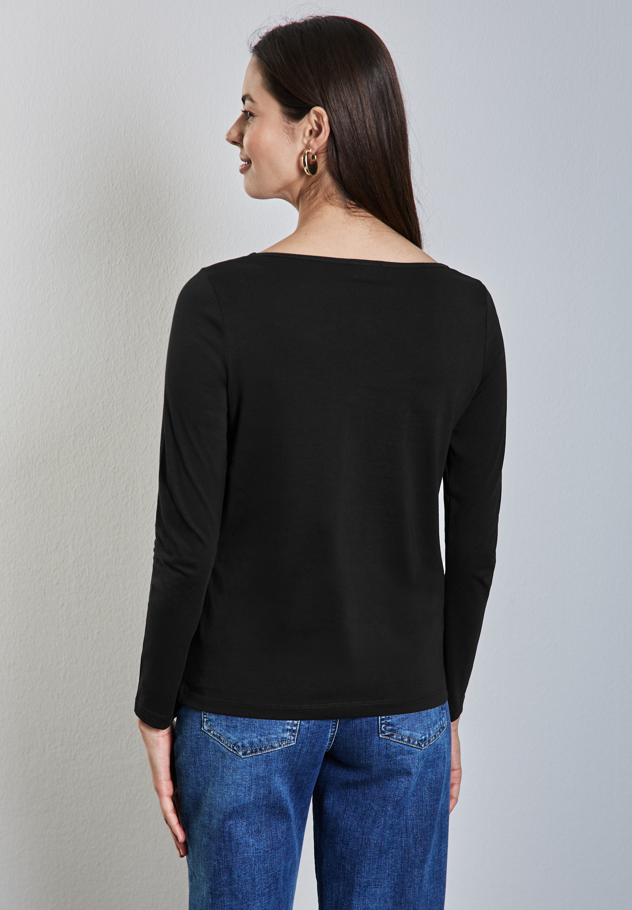 STREET ONE Langarmshirt, aus reiner Baumwolle
