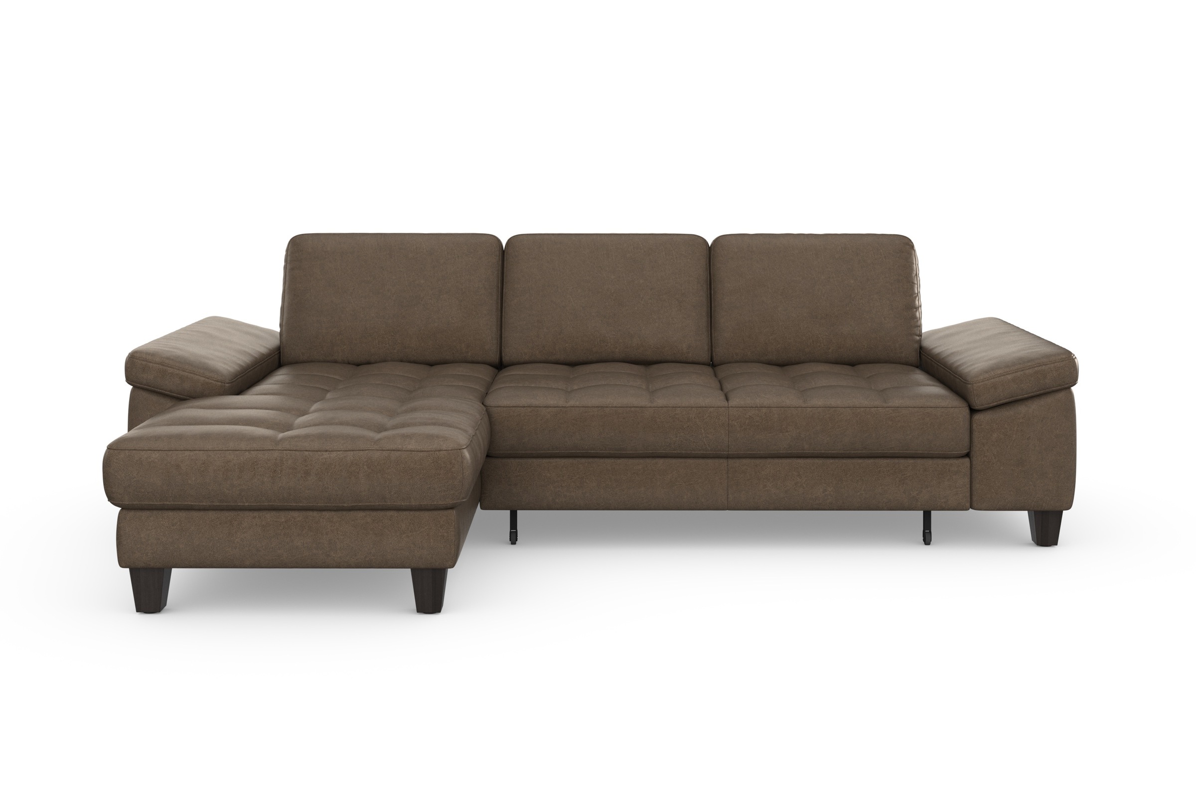 sit&more Ecksofa »Westham L-Form«, Recamiere, mit oder ohne Bettfunktion, Bettkasten, Füße wengefarben