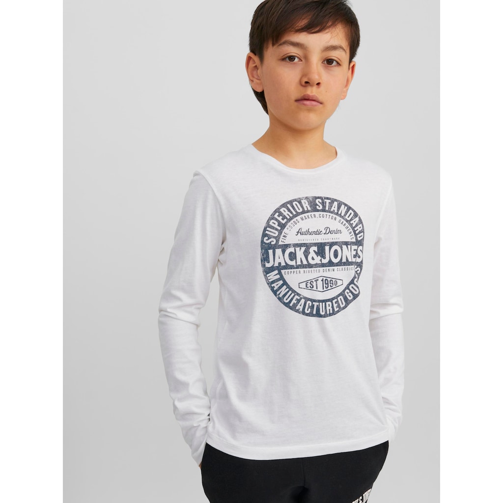 Jack & Jones Junior Langarmshirt »JJEJEANS TEE LS O-NECK 23/24 NOOS JNR«