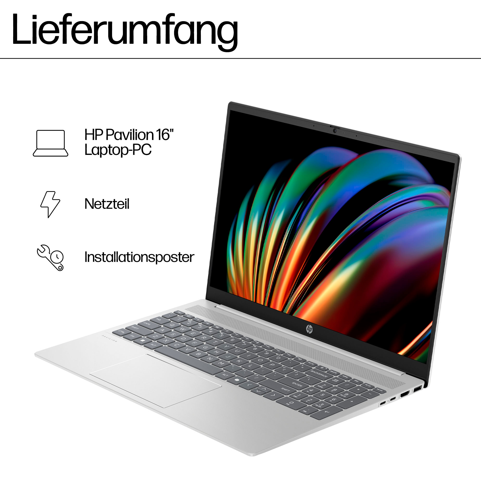 HP Notebook »Pavilion 16-af0256ng«, 40,6 cm, / 16 Zoll, Intel, Core Ultra 5, Intel Graphics, 512 GB SSD