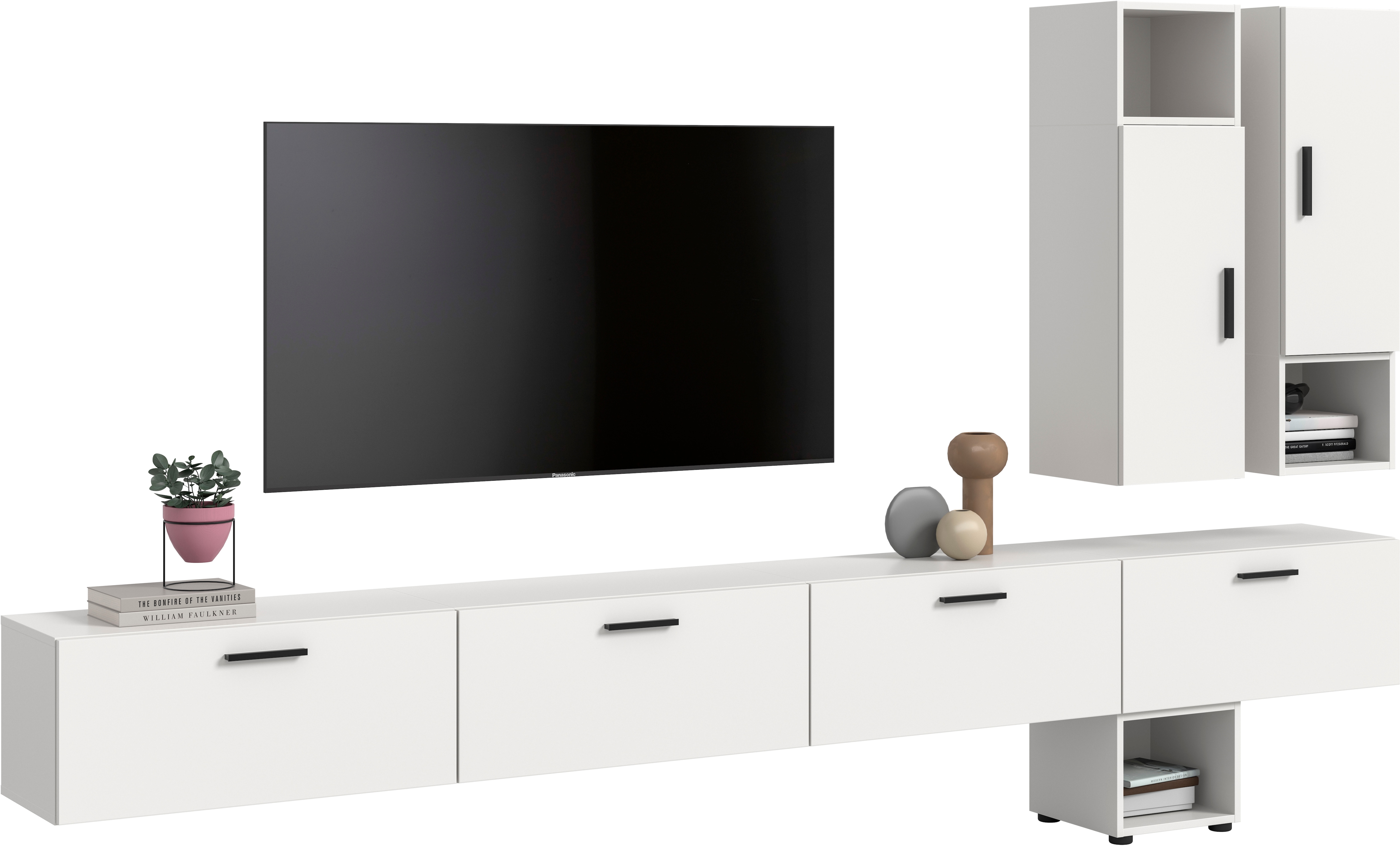 Home affaire Schrank-Set "ENESTE, 9-teilig, in verschiedenen Farben, individuell kombinierbar" verschiedenste Kombinationmöglichkeiten, stehend oder hängend, 3 Stk. tlg.
