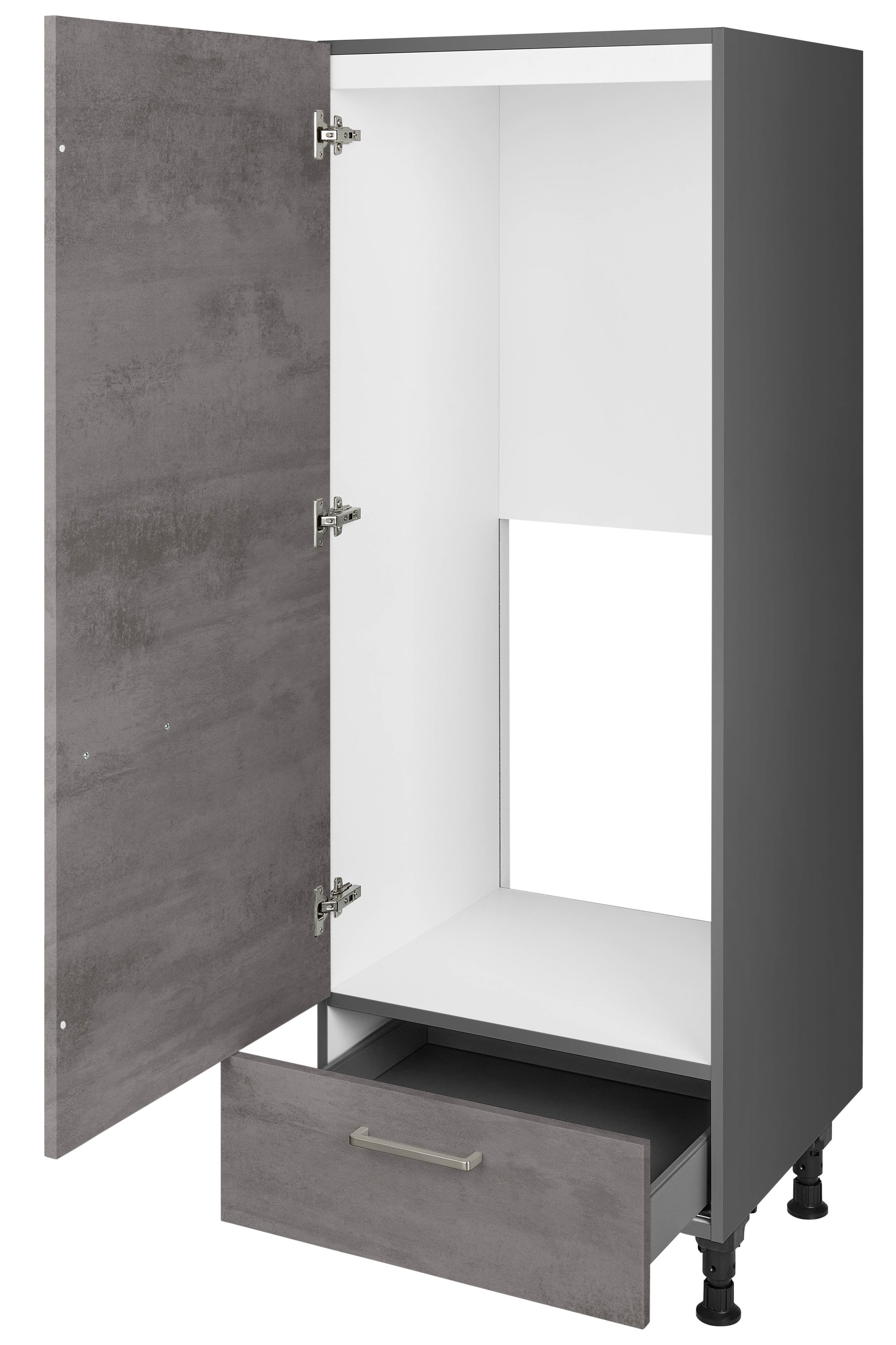 nobilia® Kühlumbauschrank »"Riva", Ausrichtung wählbar, mit Schubkasten,«, vormontiert, Breite/Höhe: 60/167,8 cm